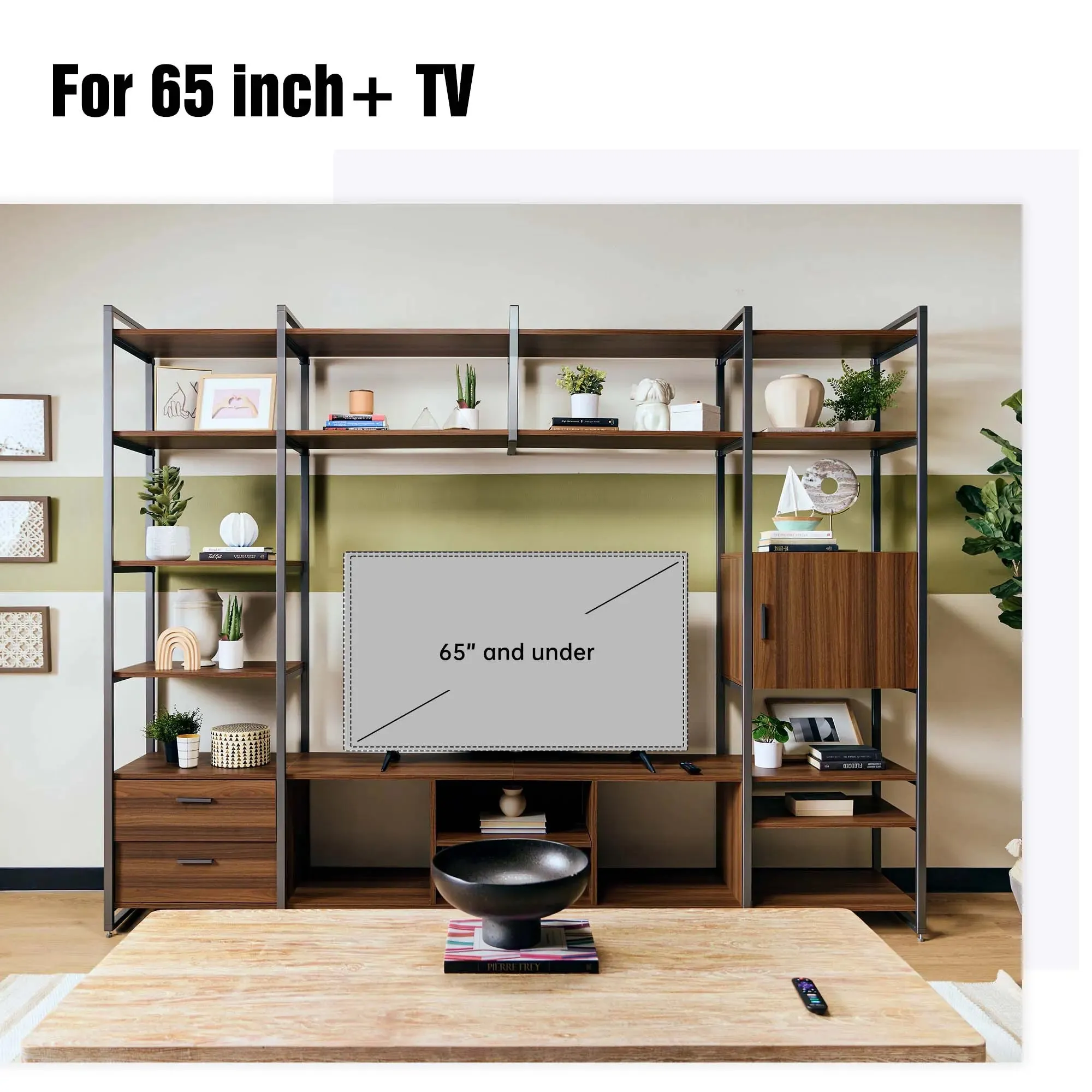 Sonoma TV Stand with Storage Cabinet & Book Shelves