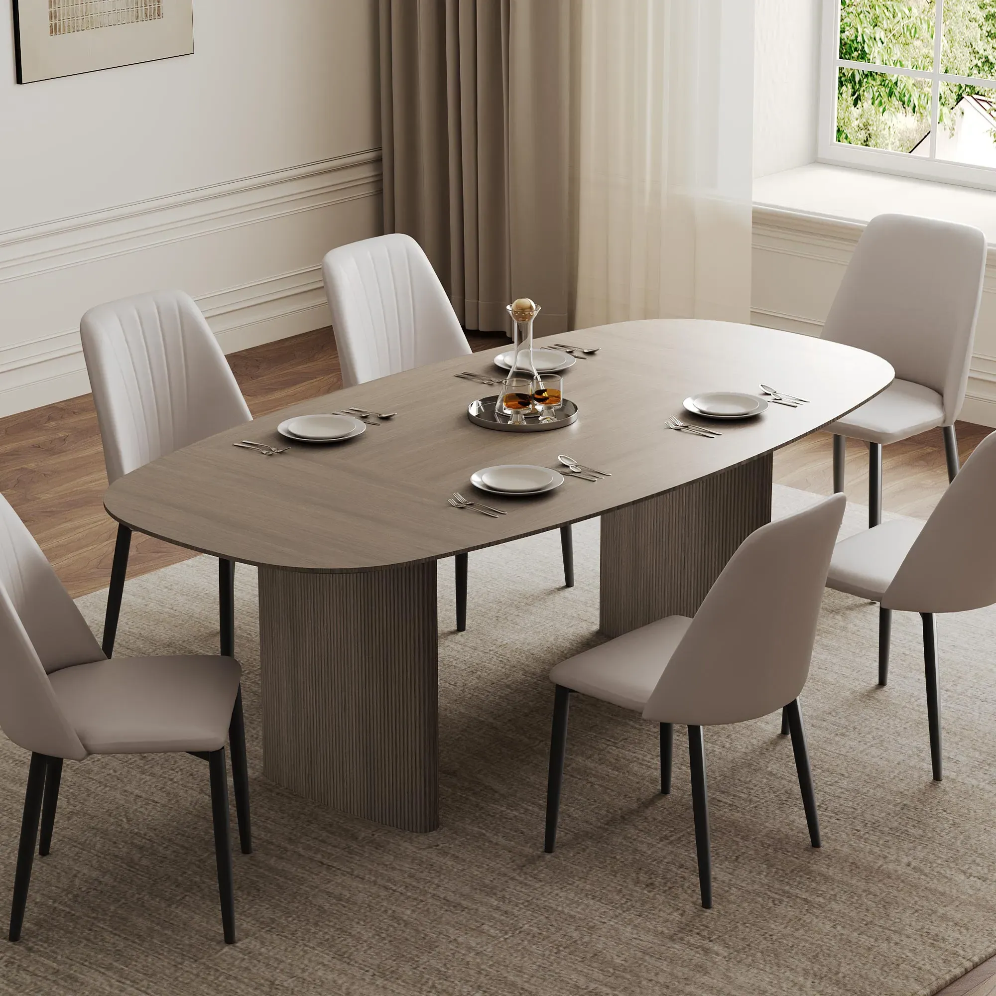Stella Oval Dining Table - Gray image