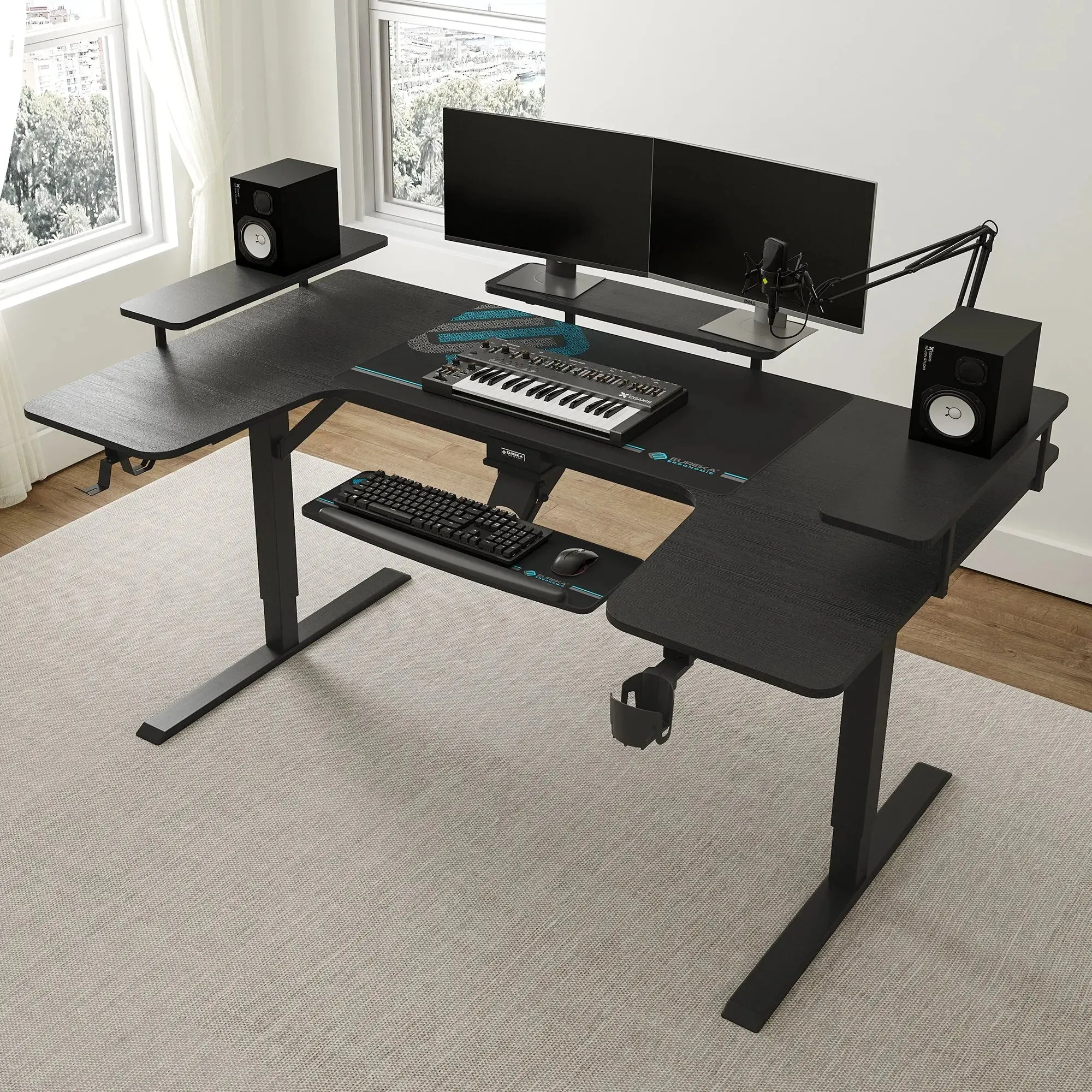 U-Shaped Standing Desk with Accessories Set image
