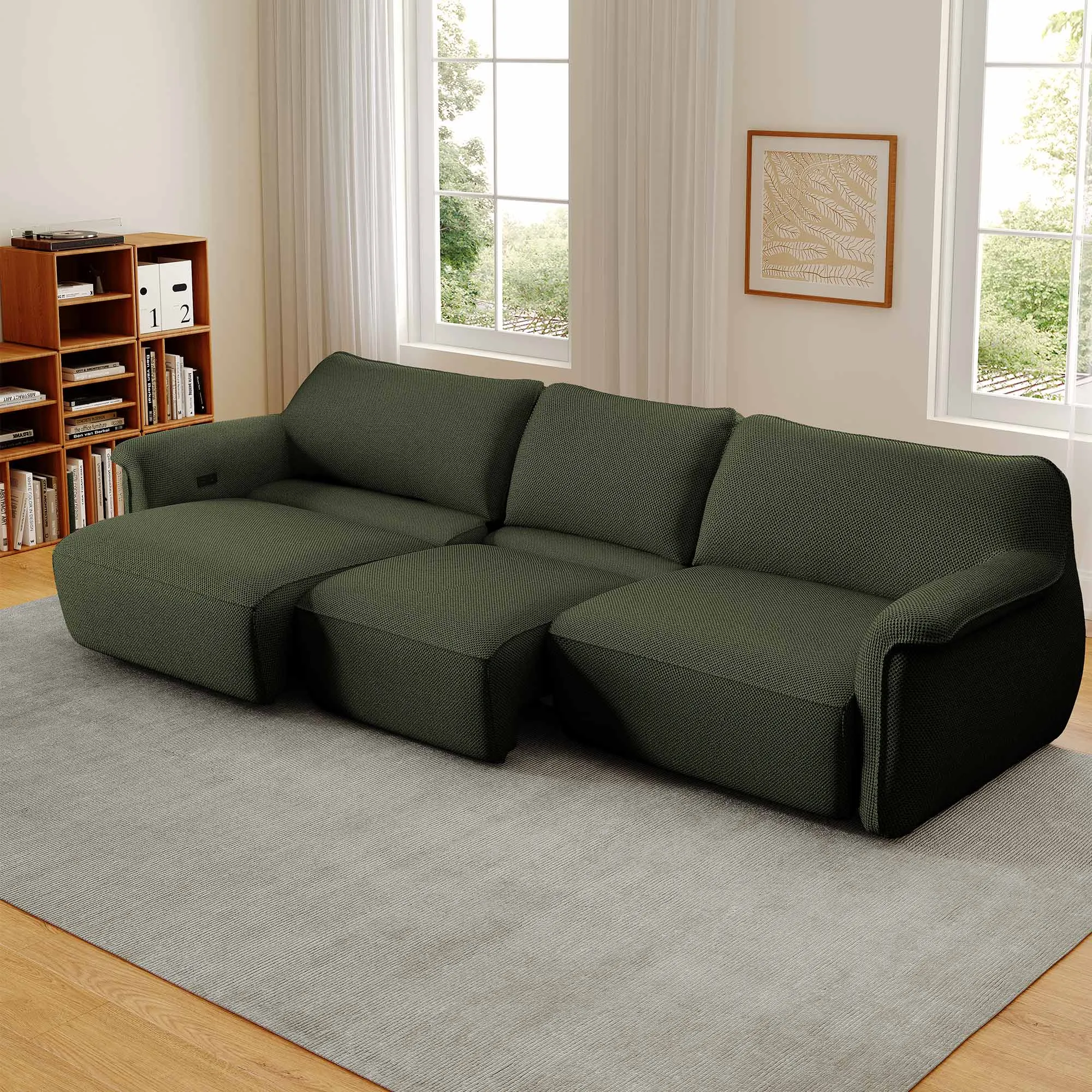 Vero 3-Seater Power Sleeper Sofa - Green