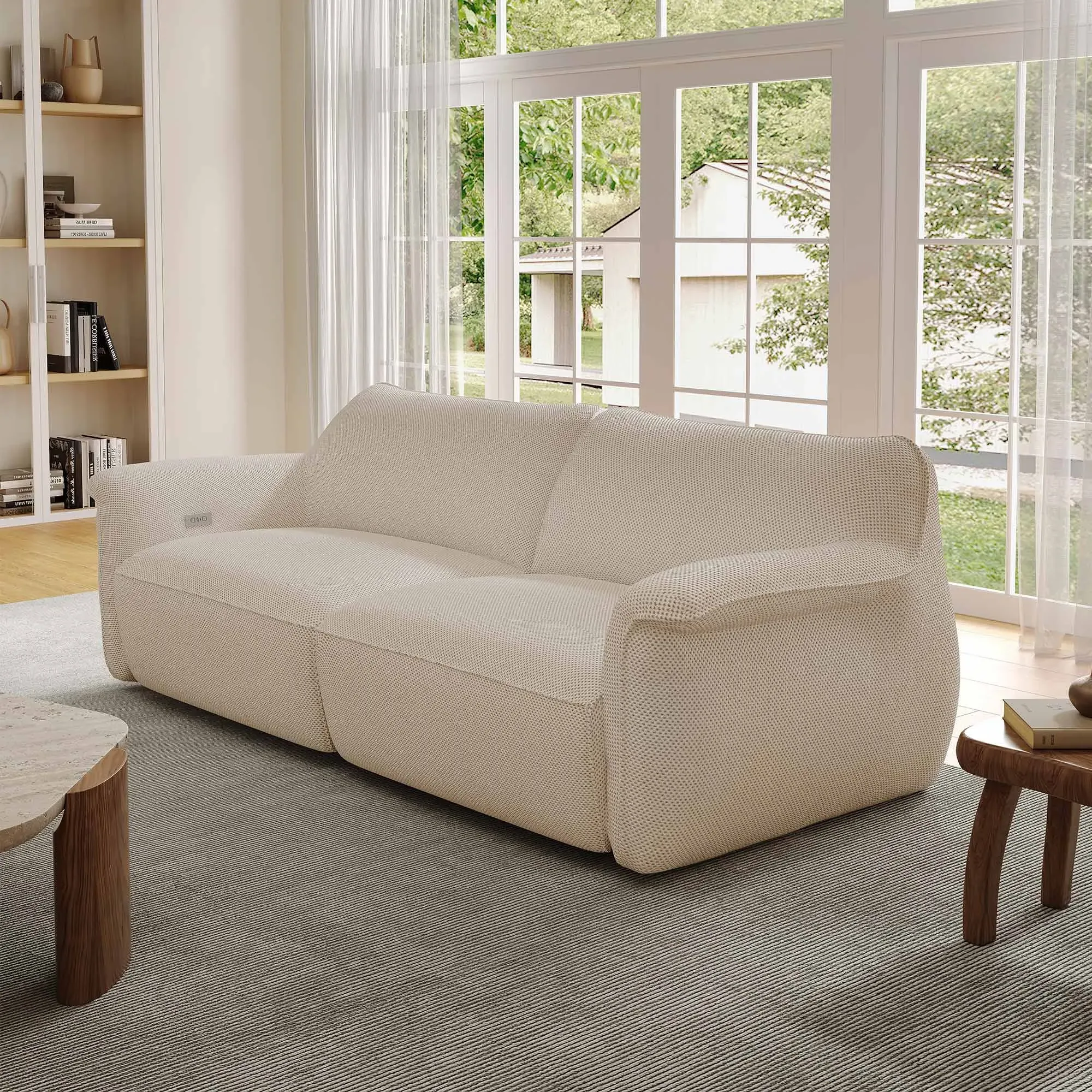 Vero Power 2-Seater Sleeper Sofa Reclining - Beige, Techno 3D Mesh product