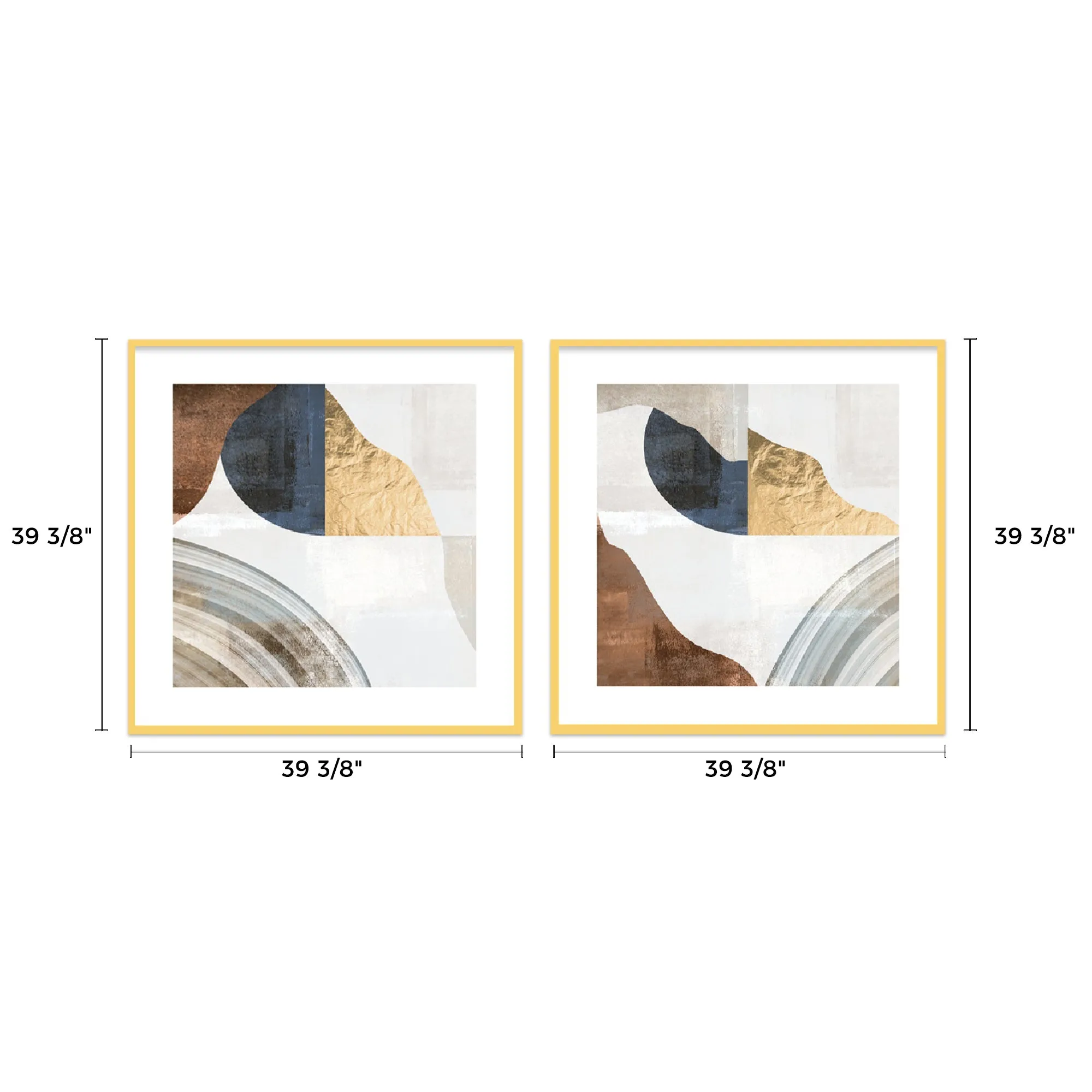 WA-03 Square Abstract Wall Art Print Set of 2