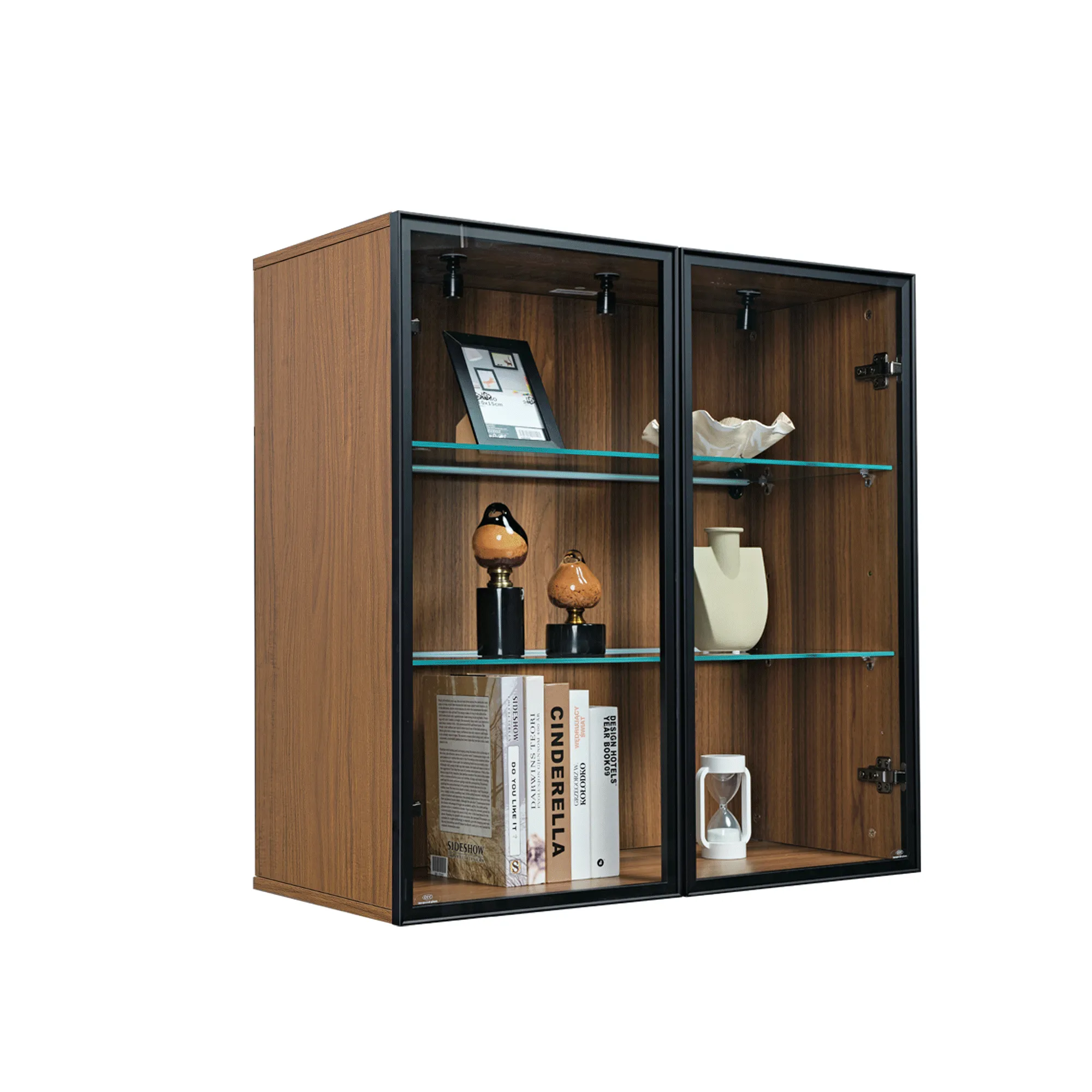 Wall Mounted Curio Cabinet with Glass Doors alternate view