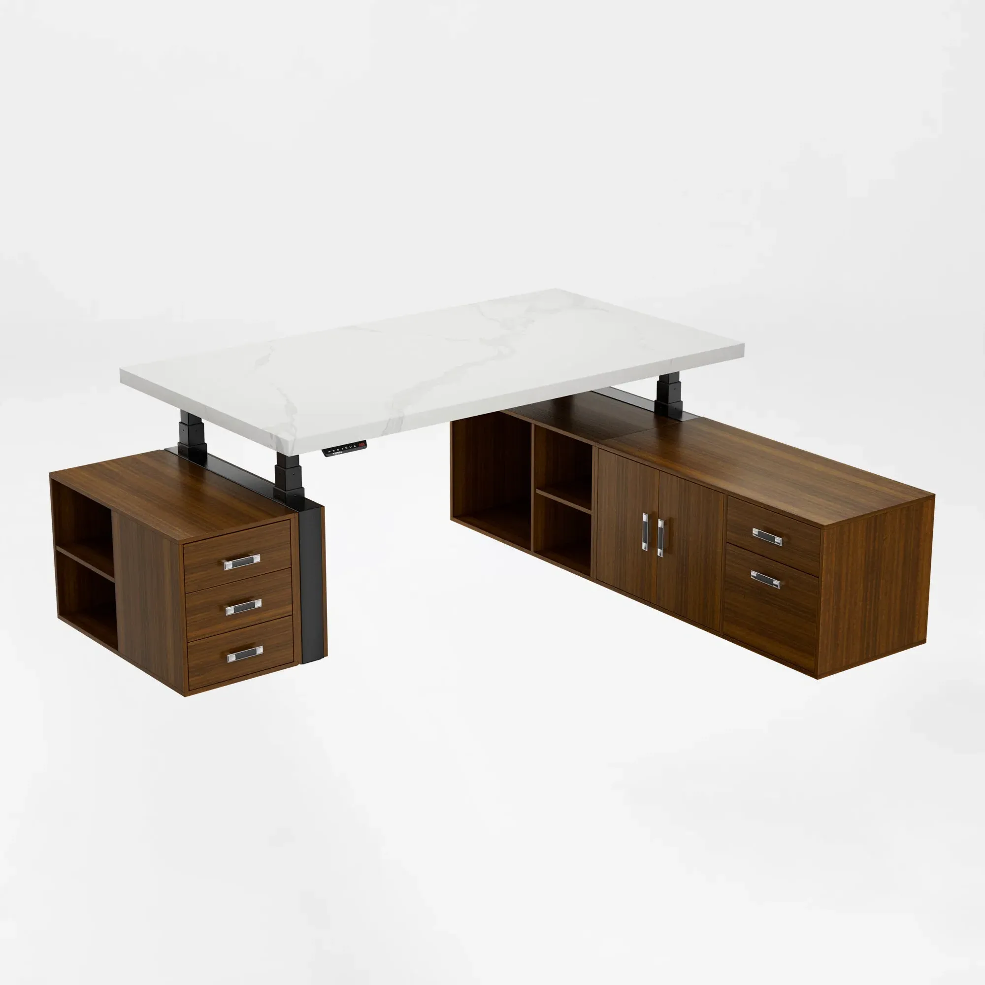 Zen Pro Series 72" Standing Desk with Cabinets - White