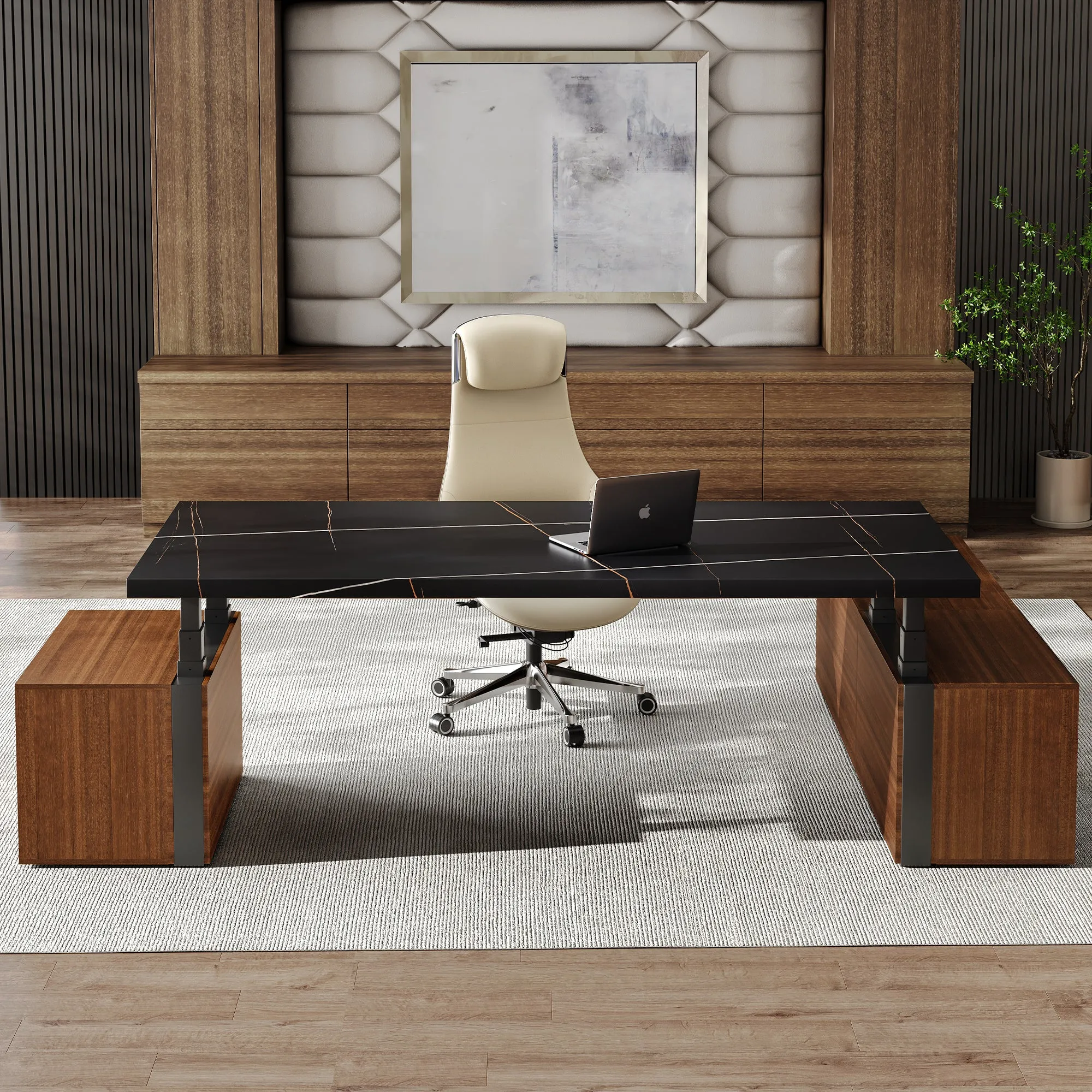 Zen Pro Series 87" Standing Desk with Cabinets