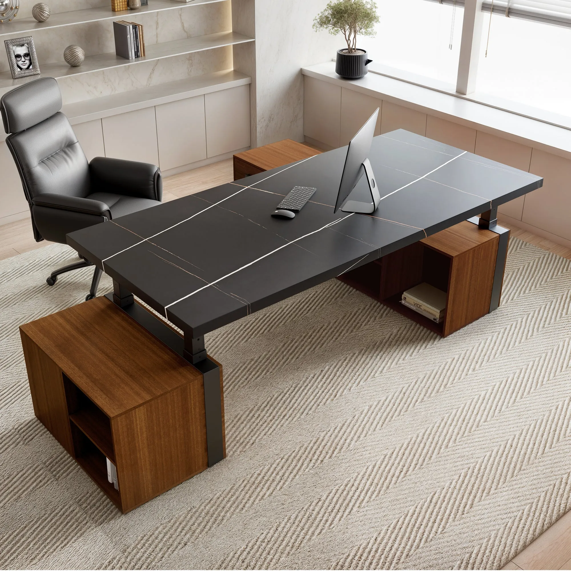 Zen Pro Series 87" Standing Desk with Cabinets