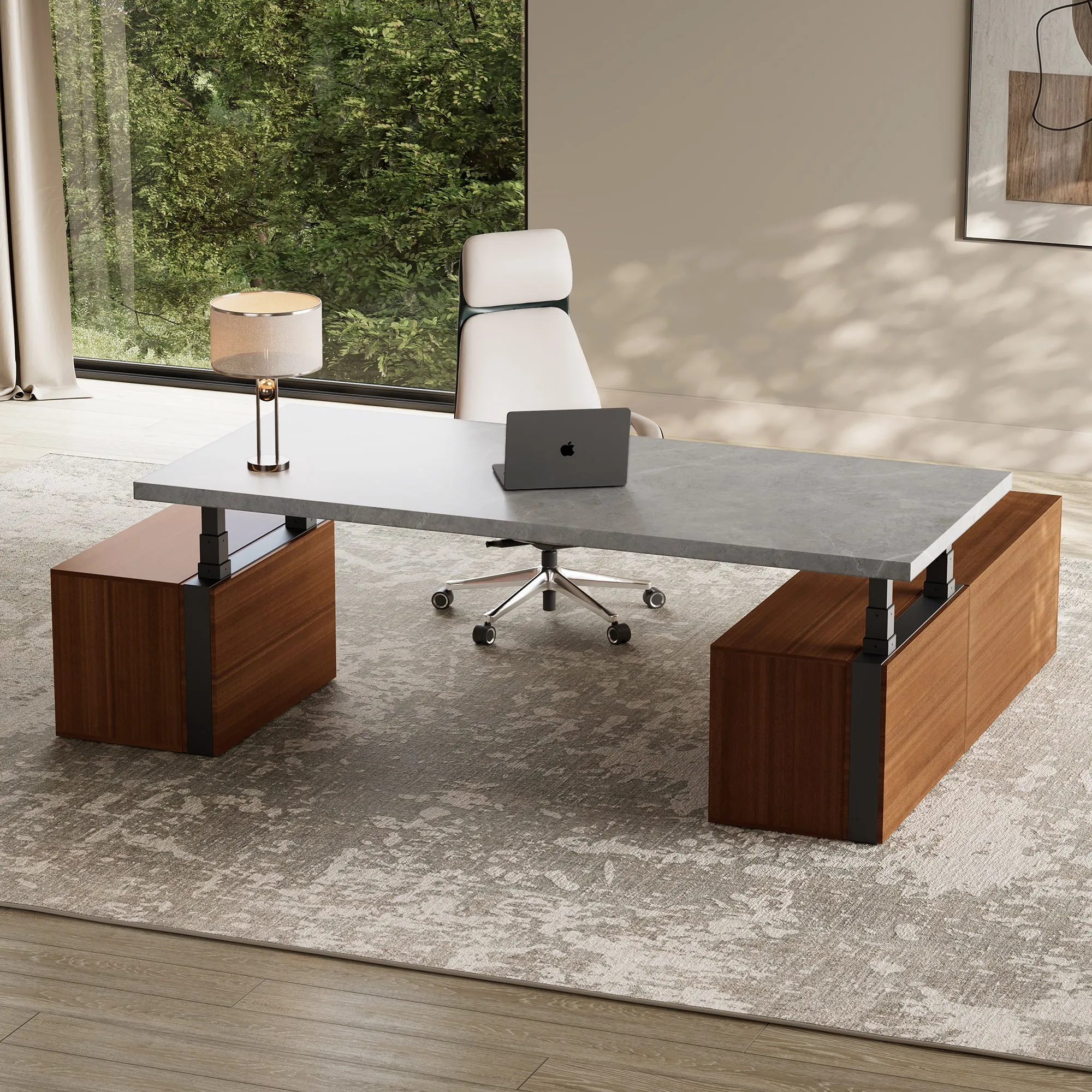 Zen Pro Series 87" Standing Desk with Cabinets - Gray