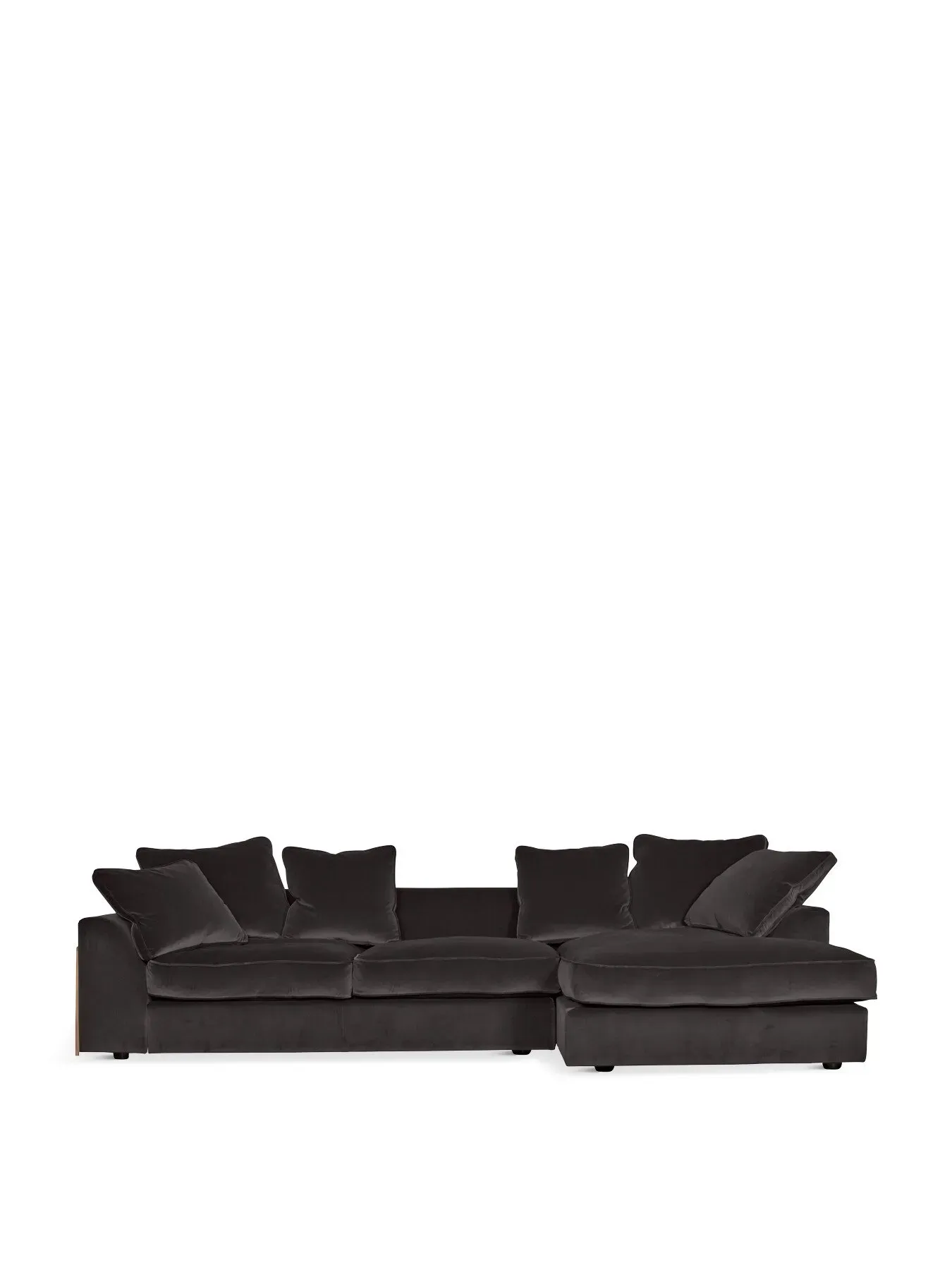 heal-s-cumulus-right-hand-facing-corner-sofa-in-velvet-size-330x158x74-black image