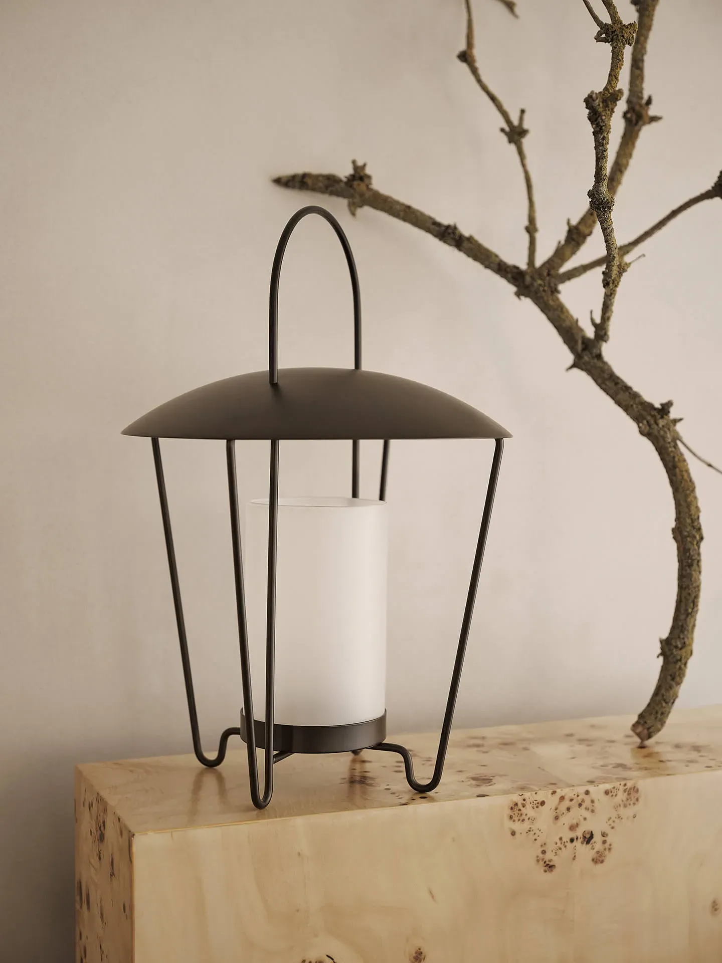 Abri Lantern - Black, Stainless Steel