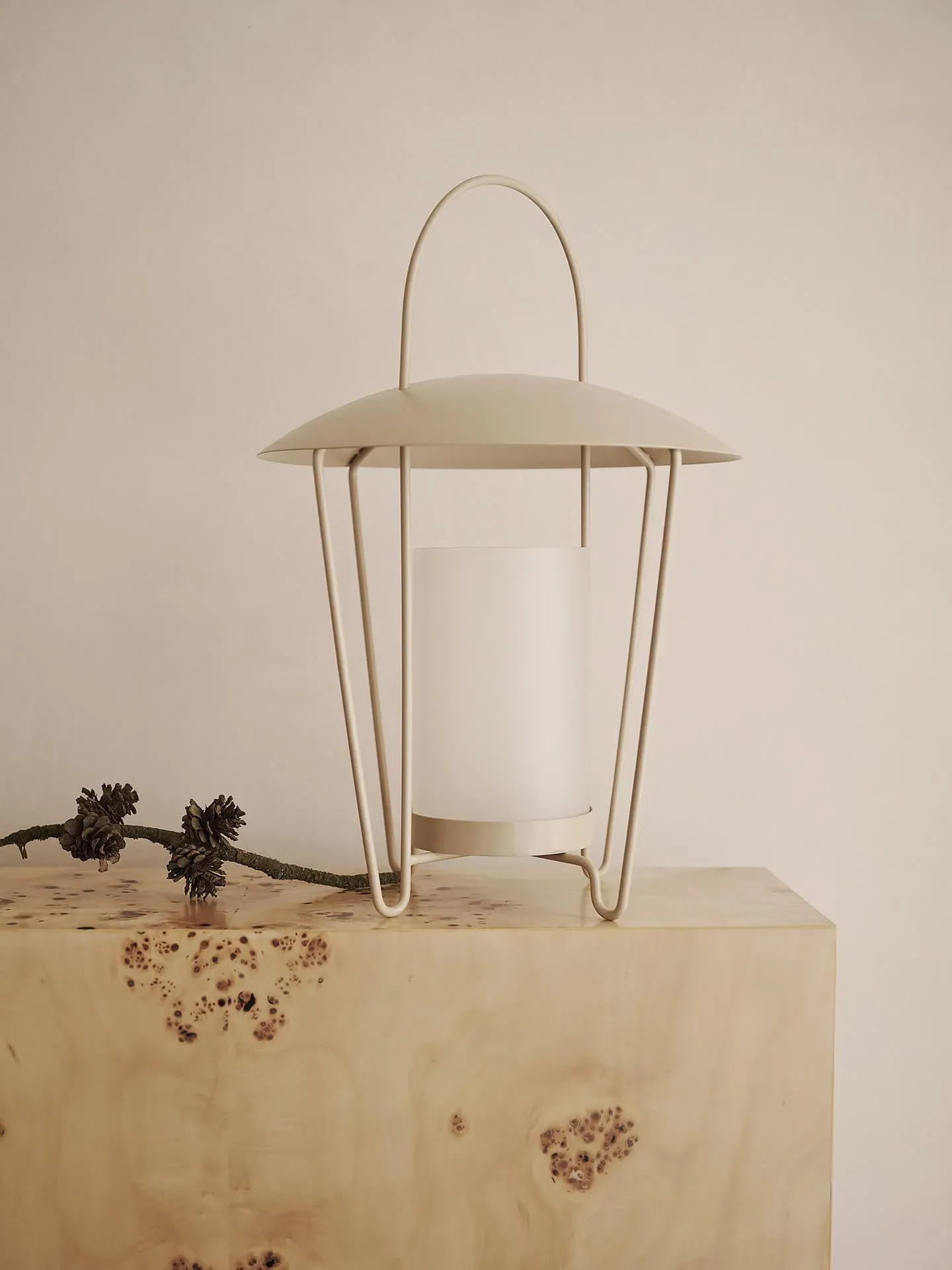 Abri Lantern - Cashmere, Stainless Steel
