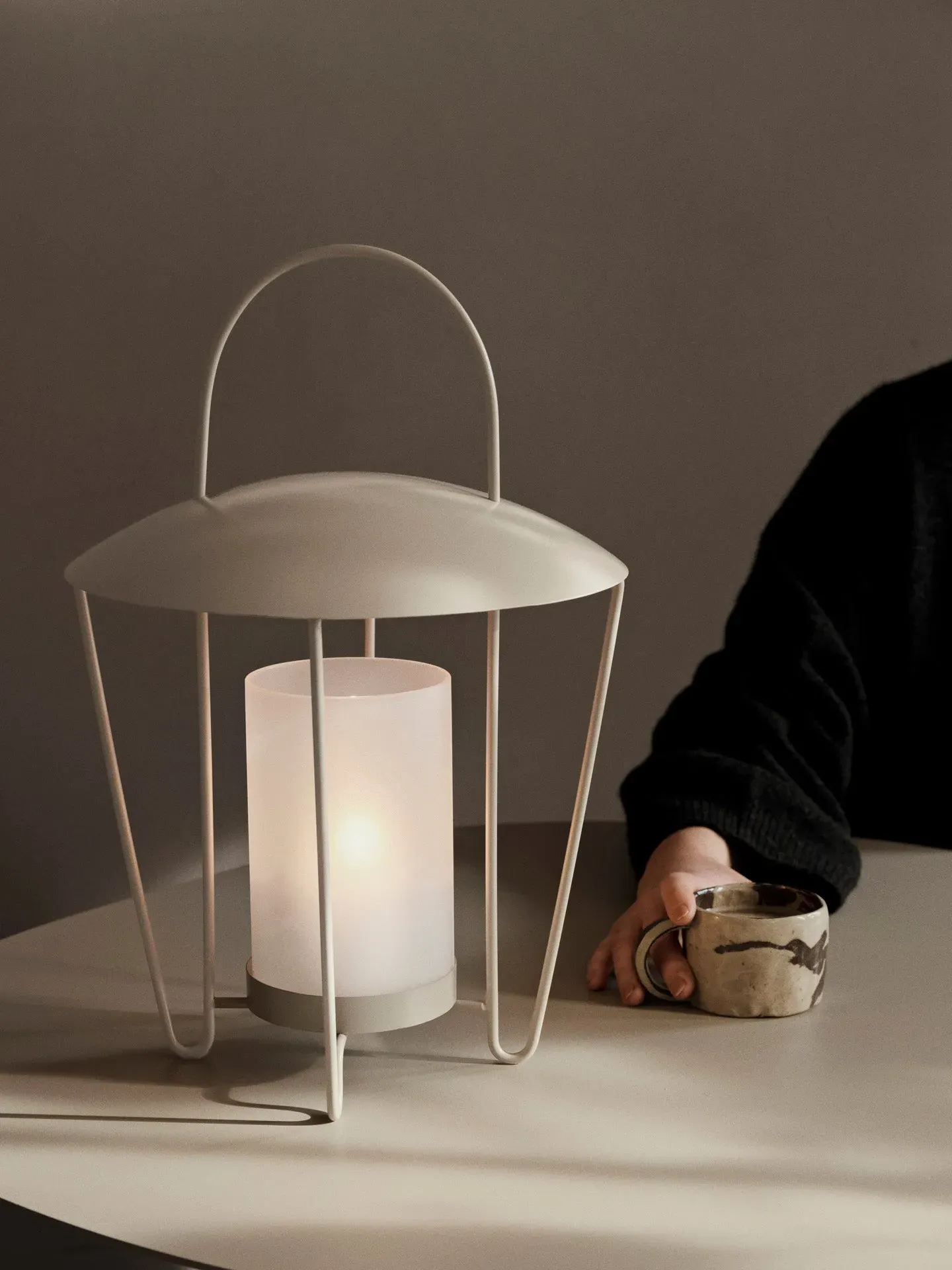 Abri Lantern - Cashmere, Stainless Steel