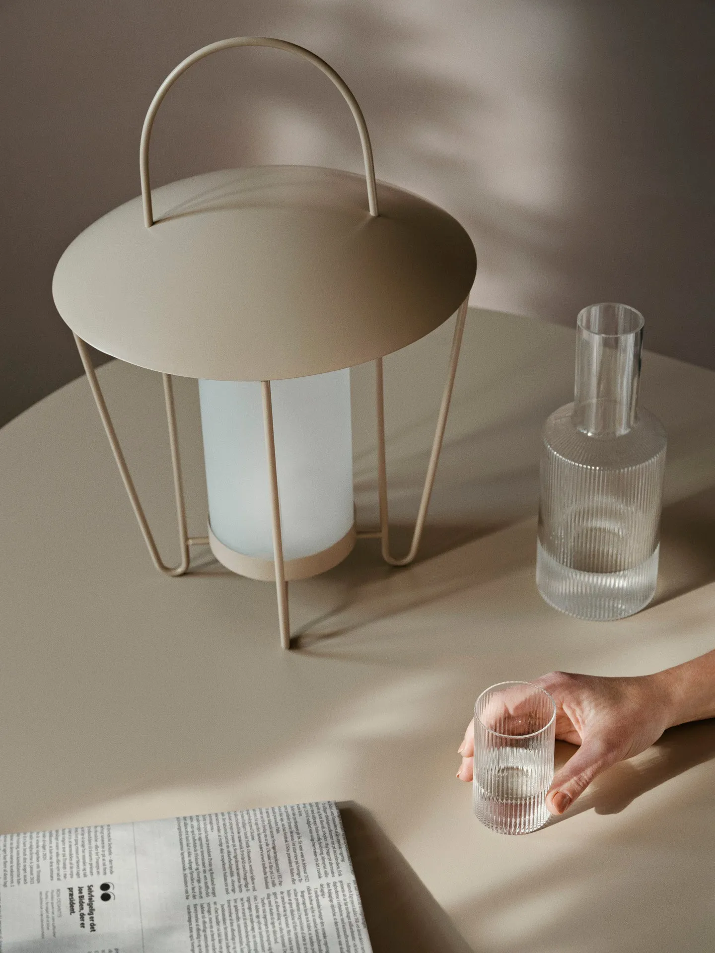 Abri Lantern - Cashmere, Stainless Steel