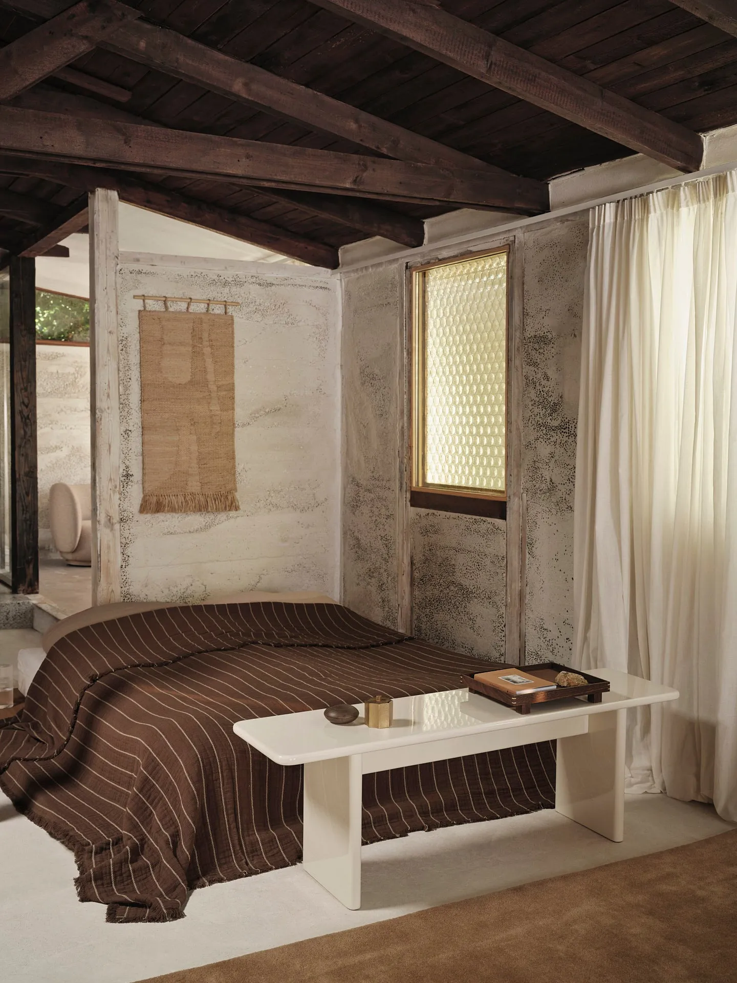 Aires Double Bedspread - Stone, Organic Cotton