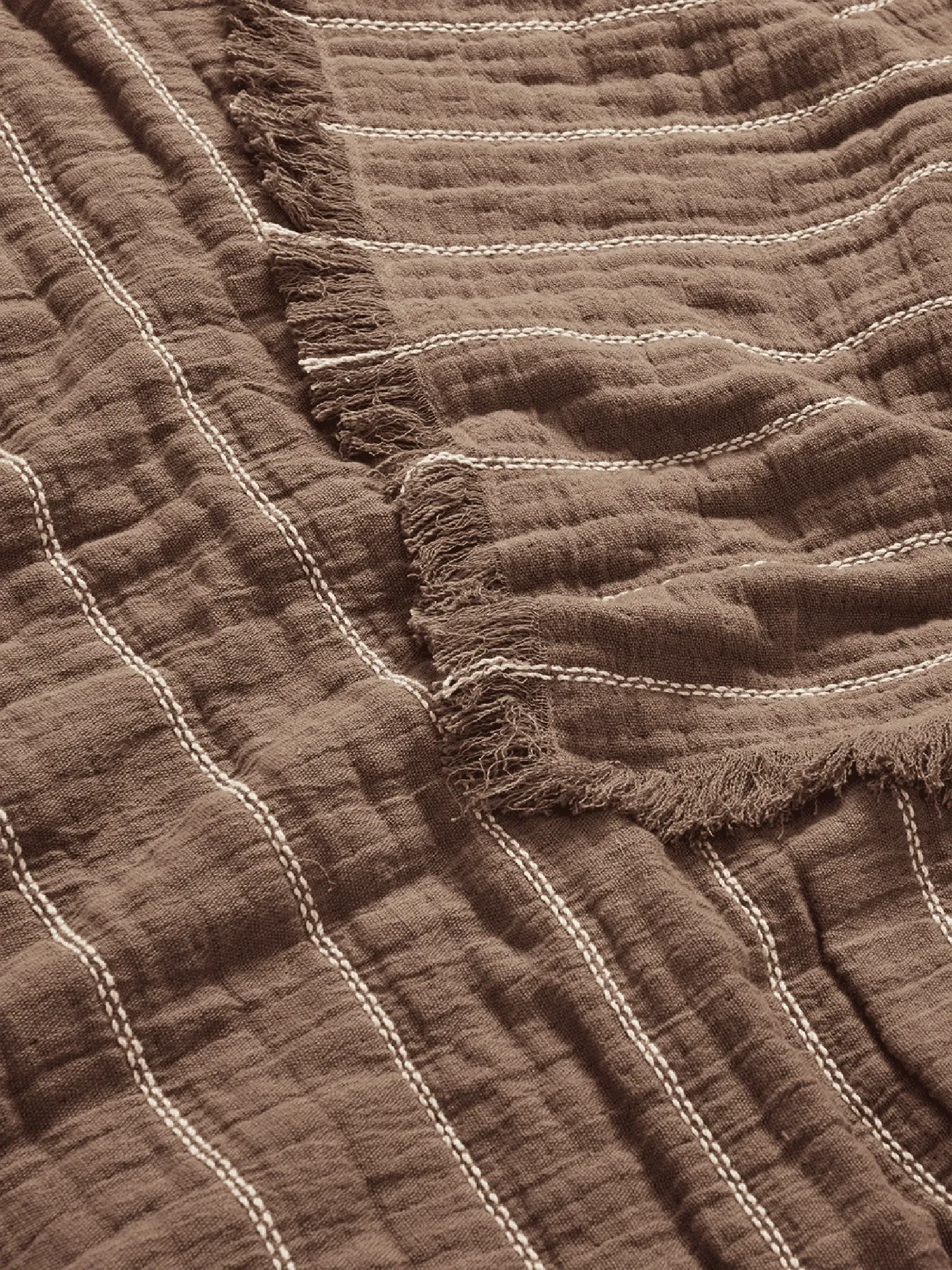 Aires Double Bedspread - Stone, Organic Cotton