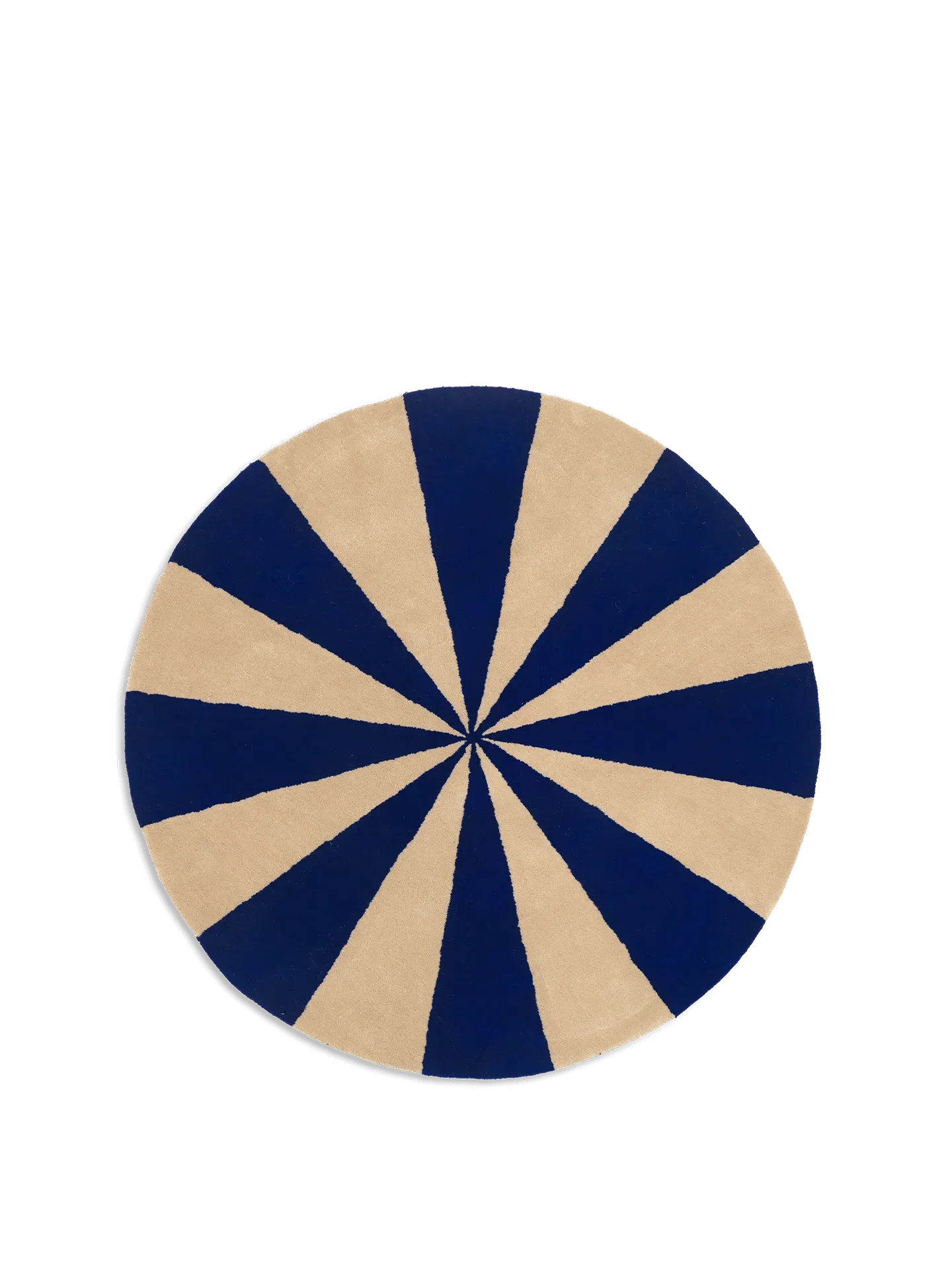Arch Round Tufted Rug - Bright Blue, New Zealand Wool
