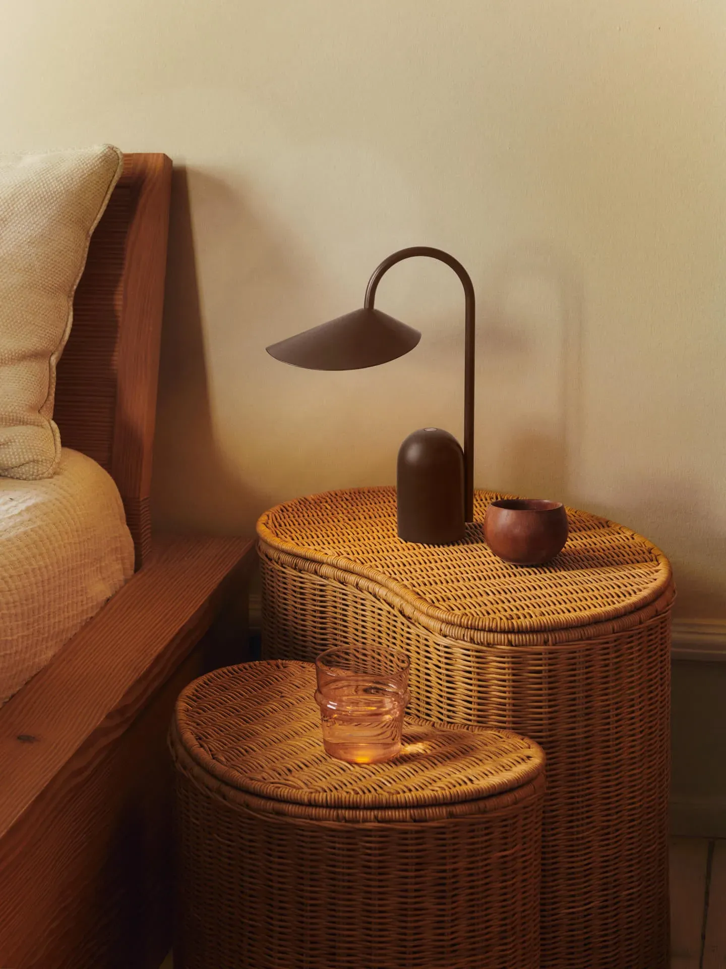 Arum Portable Lamp with Touch Dimmer - Dark Chocolate