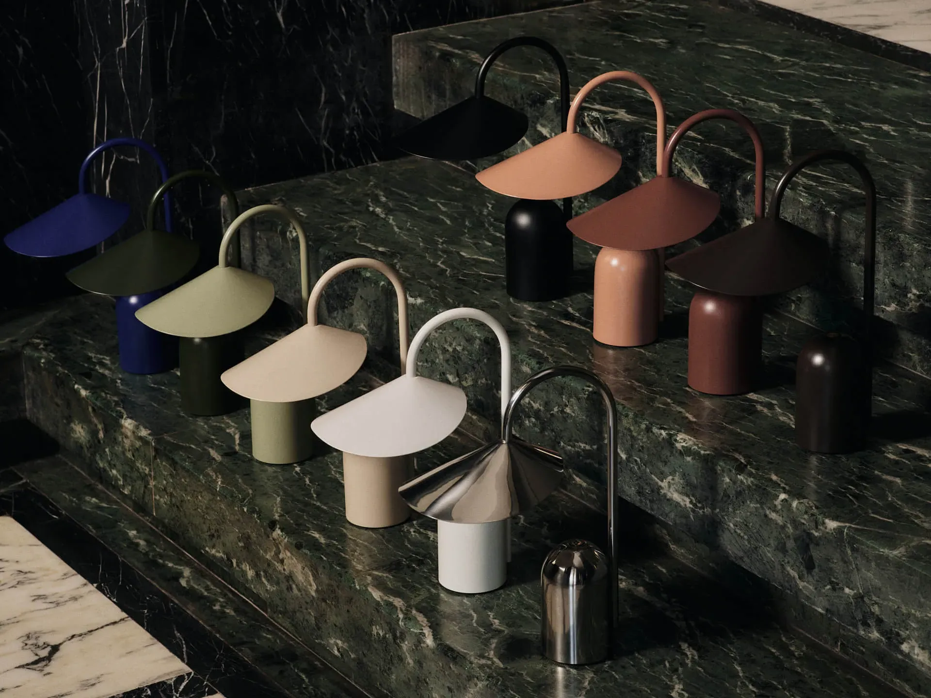 Arum Portable Lamp with Touch Dimmer - Dark Chocolate