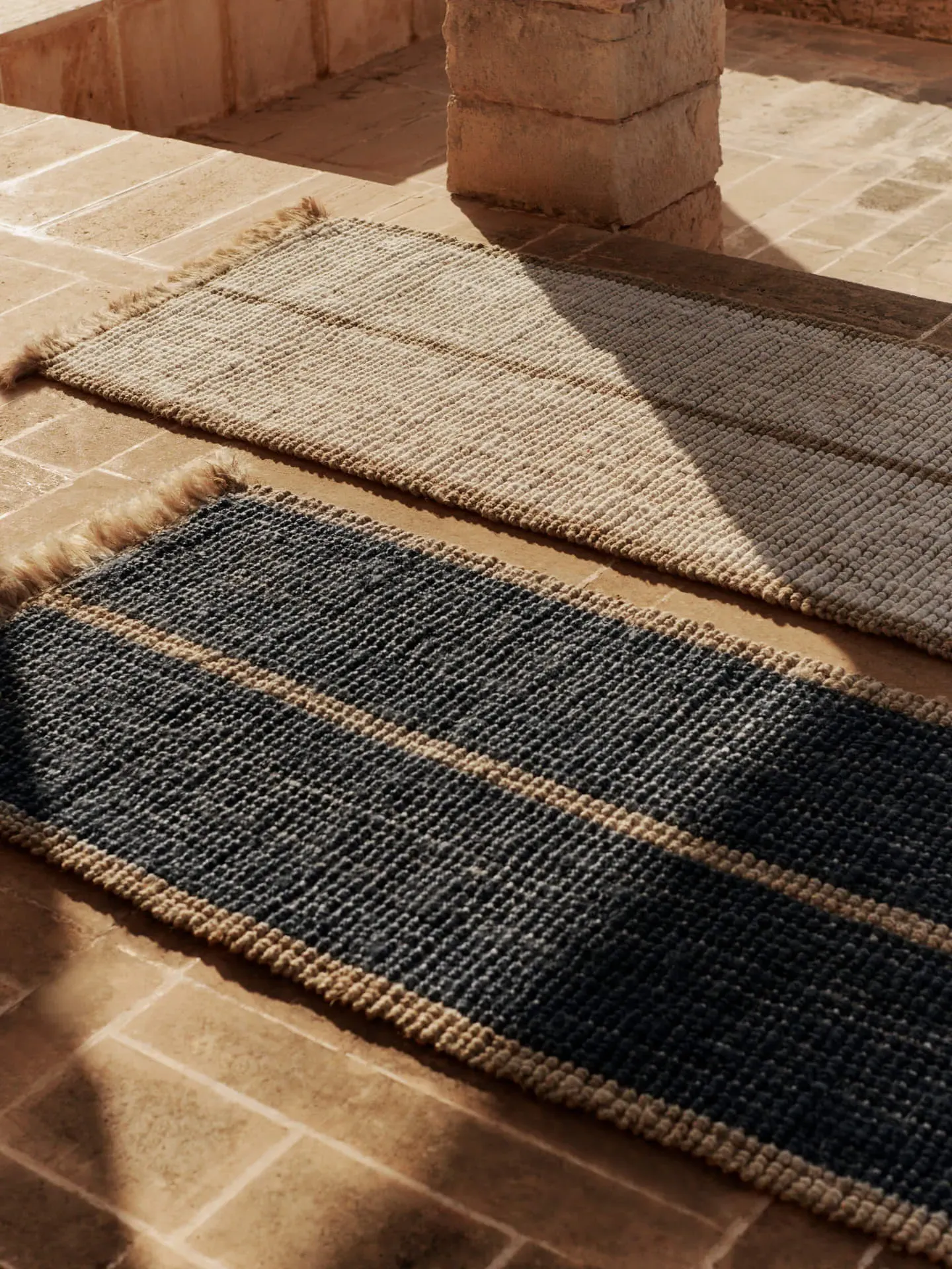 Athens Stripes Runner - Natural/Off-White, Jute