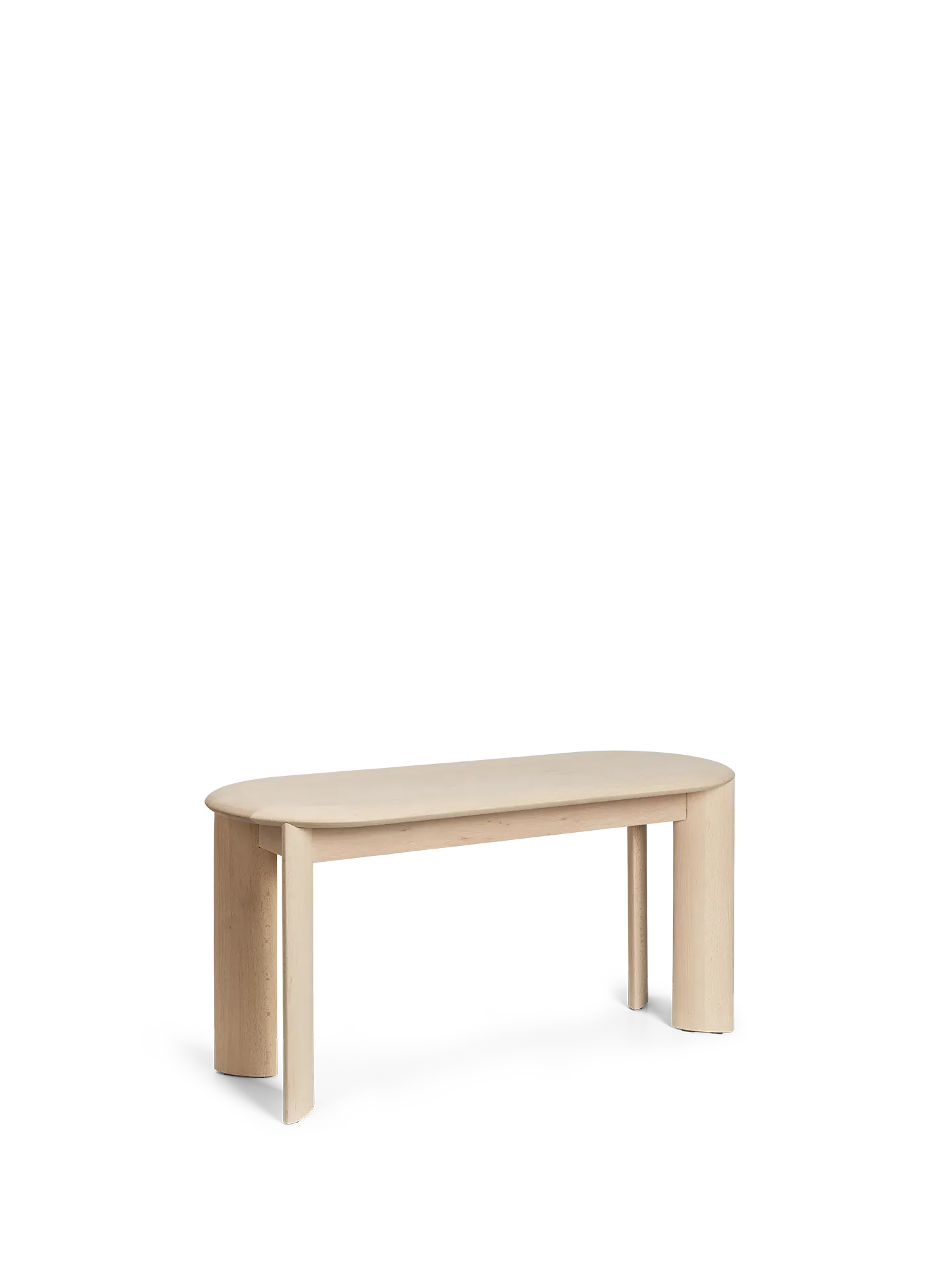 Bevel Bench - White, Oiled Beech