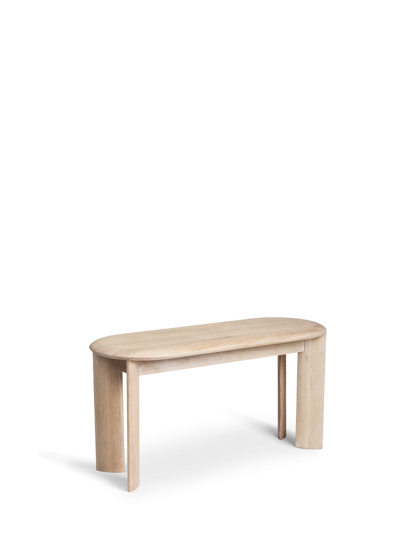 Bevel Bench - White, Stained Oak