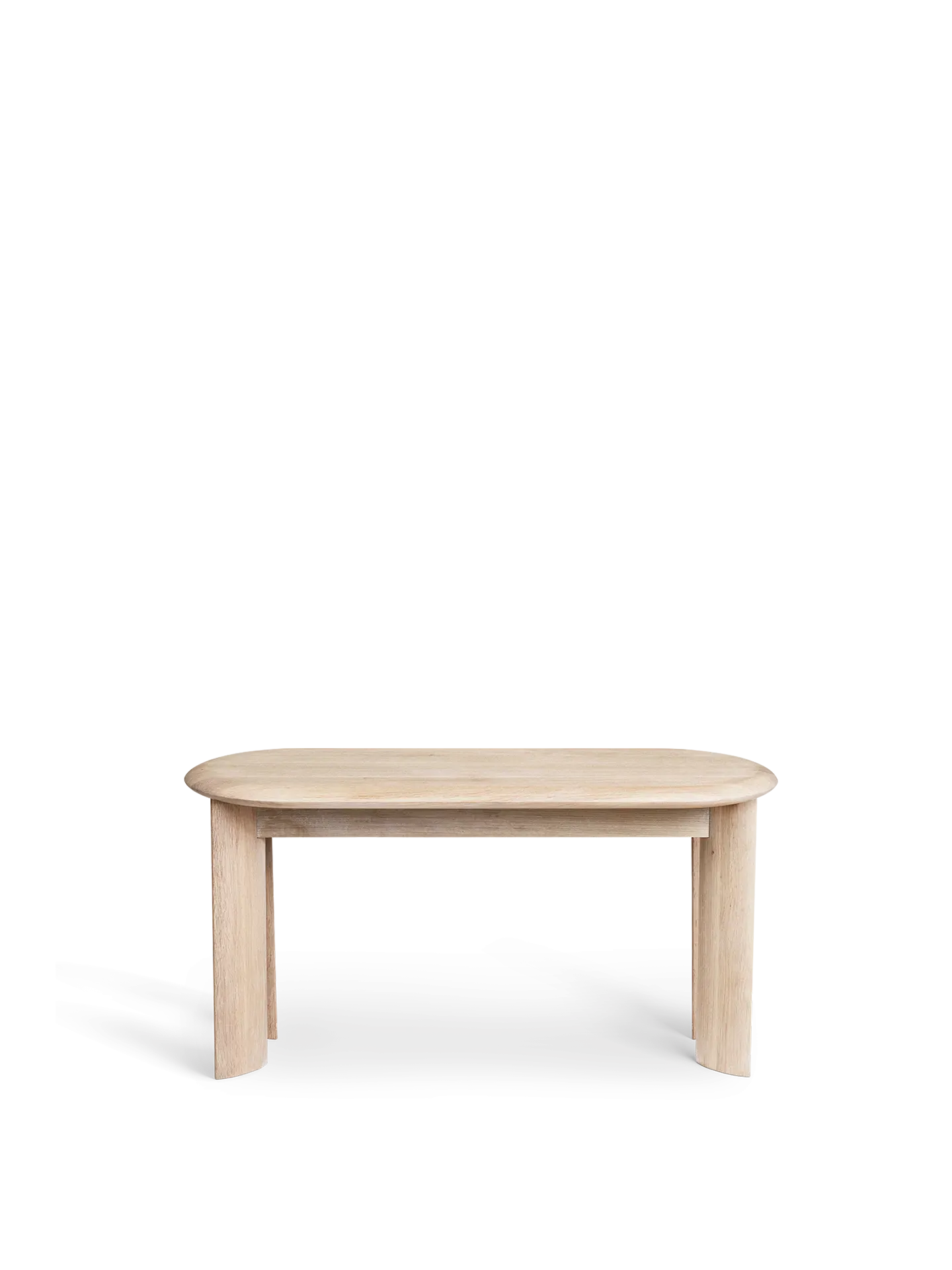 Bevel Bench - White, Stained Oak