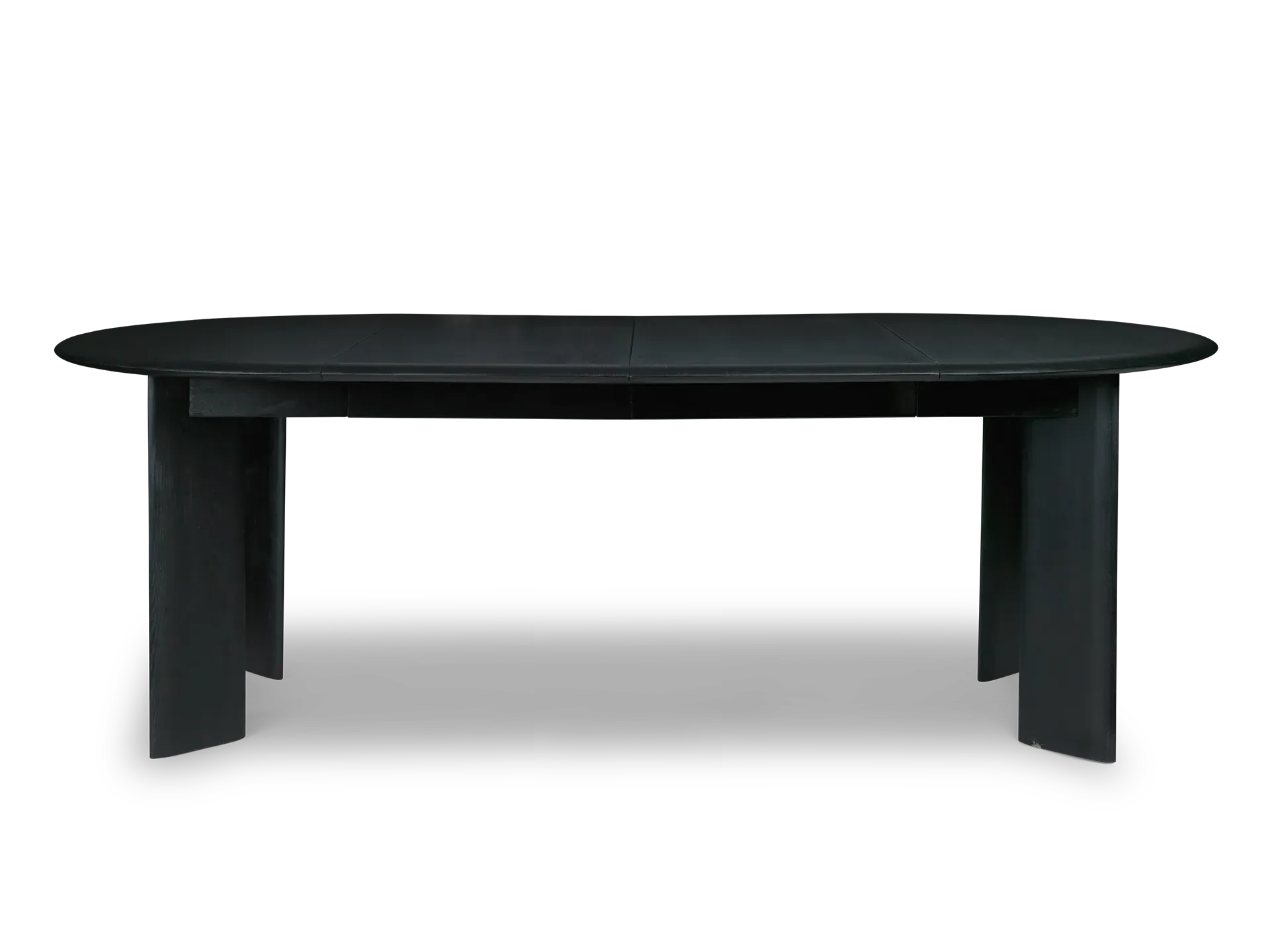 Bevel Round Dining Table Extendable - Black, Oiled Beech