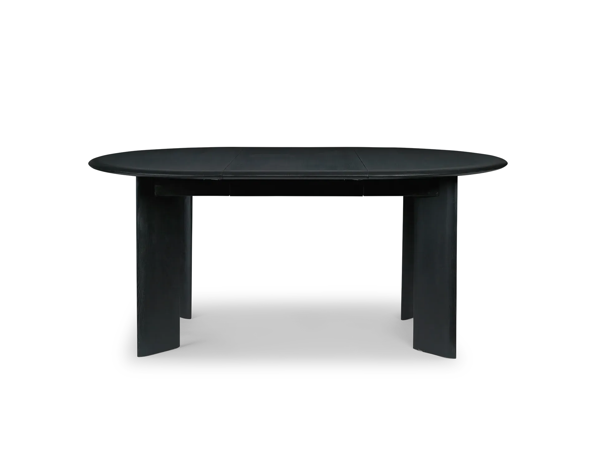 Bevel Round Dining Table Extendable - Black, Oiled Beech