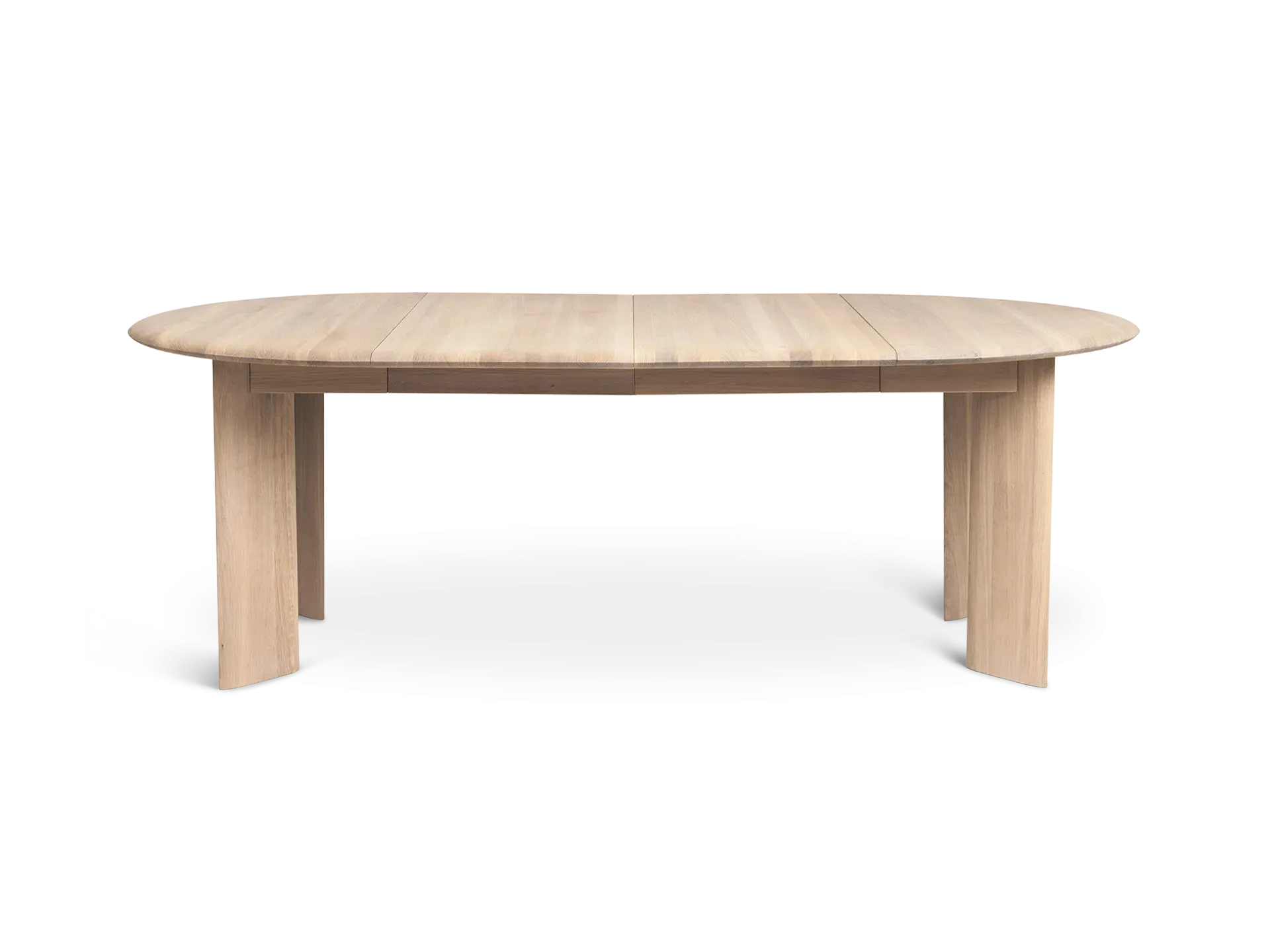 Bevel Round Dining Table Extendable - White, Oiled Oak