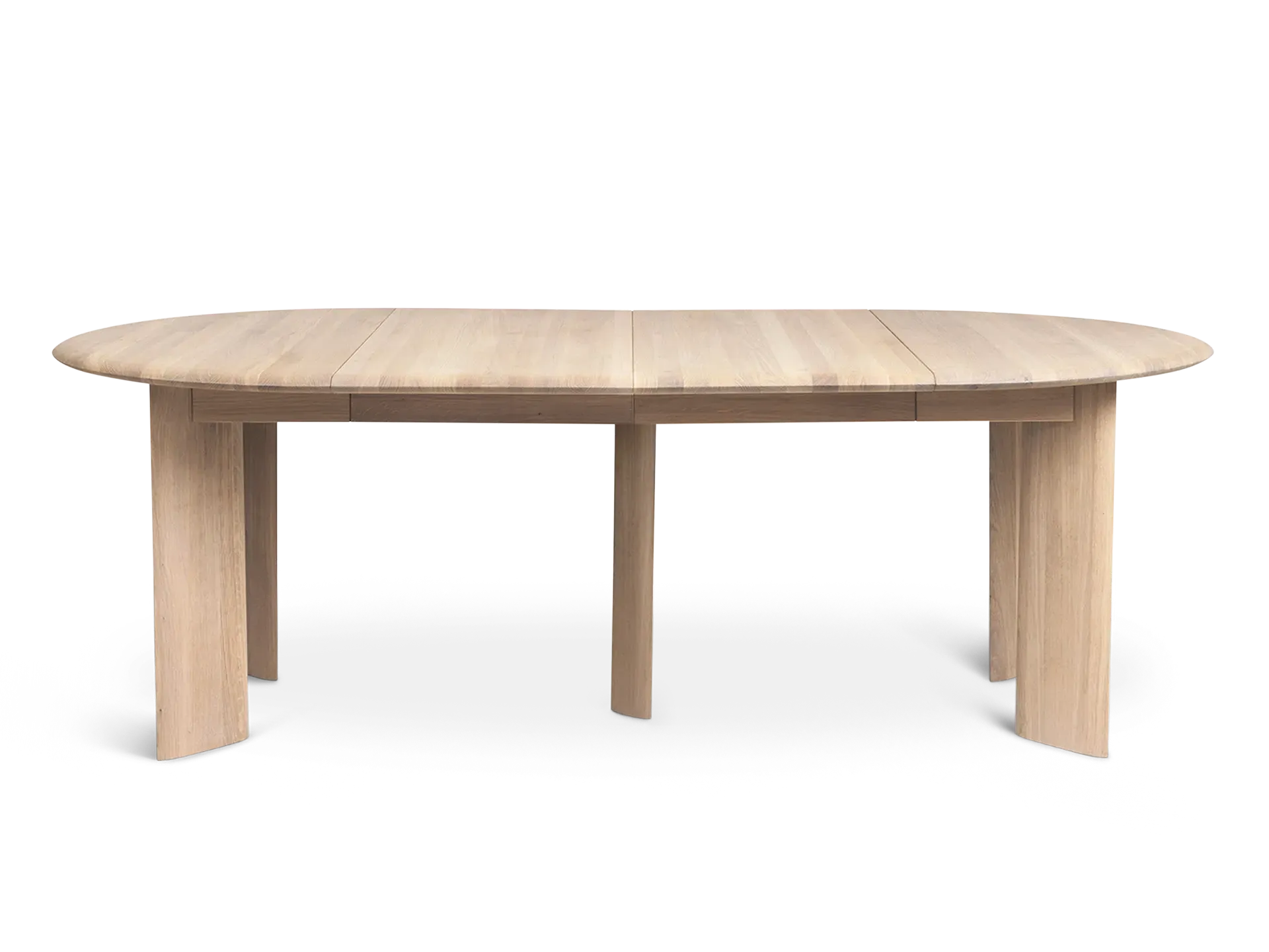 Bevel Round Dining Table Extendable - White, Oiled Oak