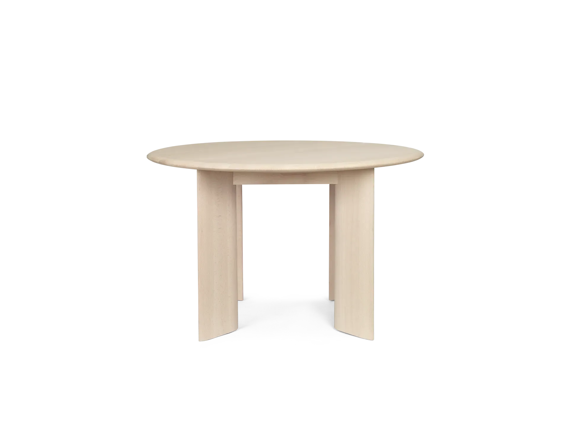 Bevel Round Dining Table - White, Beech