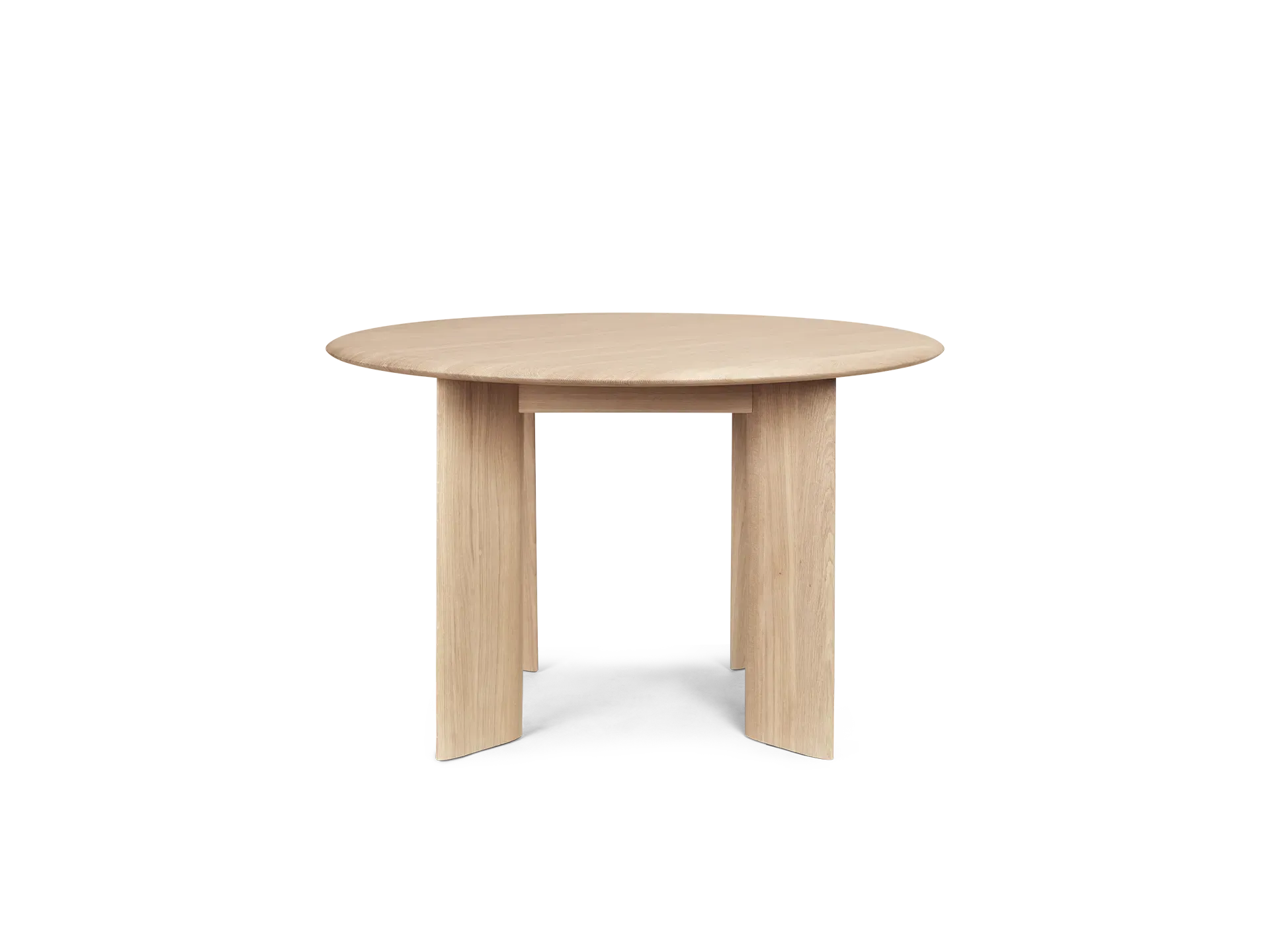 Bevel Round Dining Table - White, Oak
