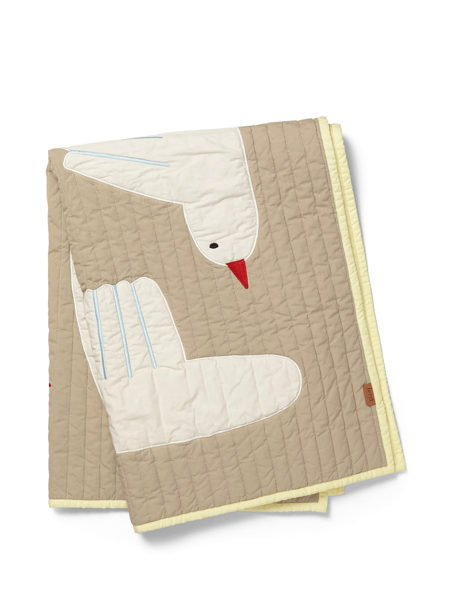 Bird Quilted Blanket - Sand