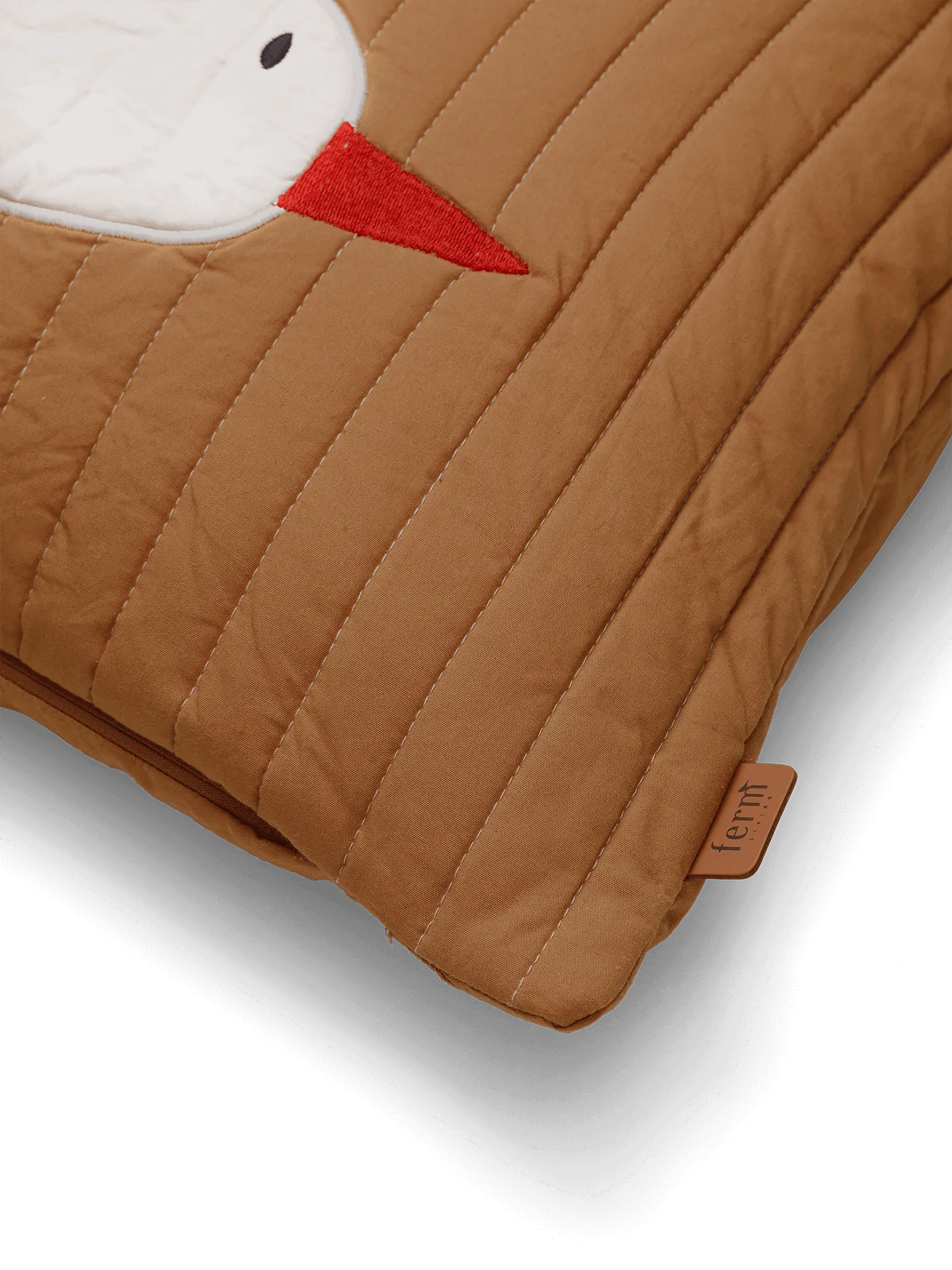 Bird Quilted Rectangular Cushion - Sugar Kelp