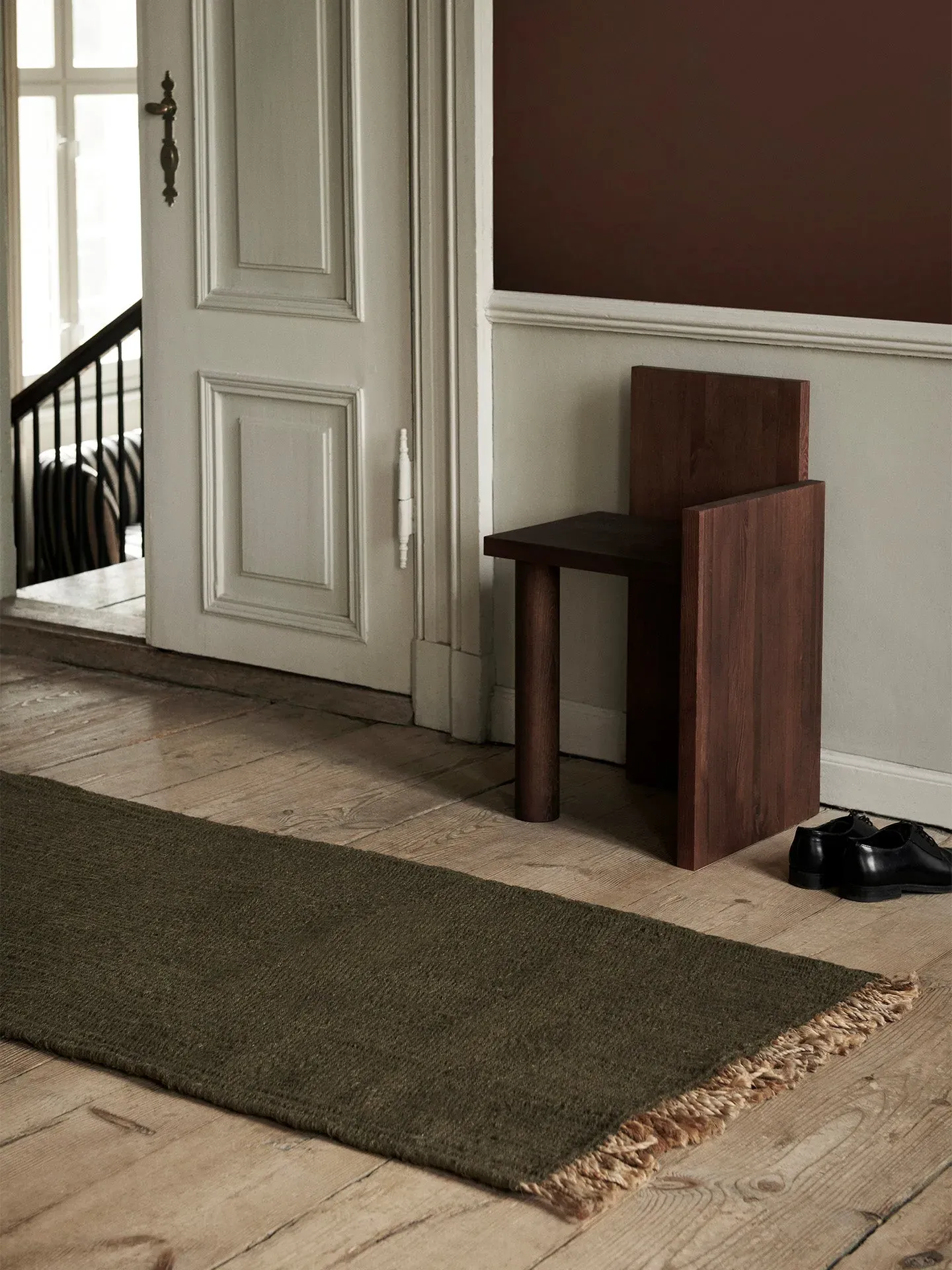 Block Runner - Olive/Natural, Jute