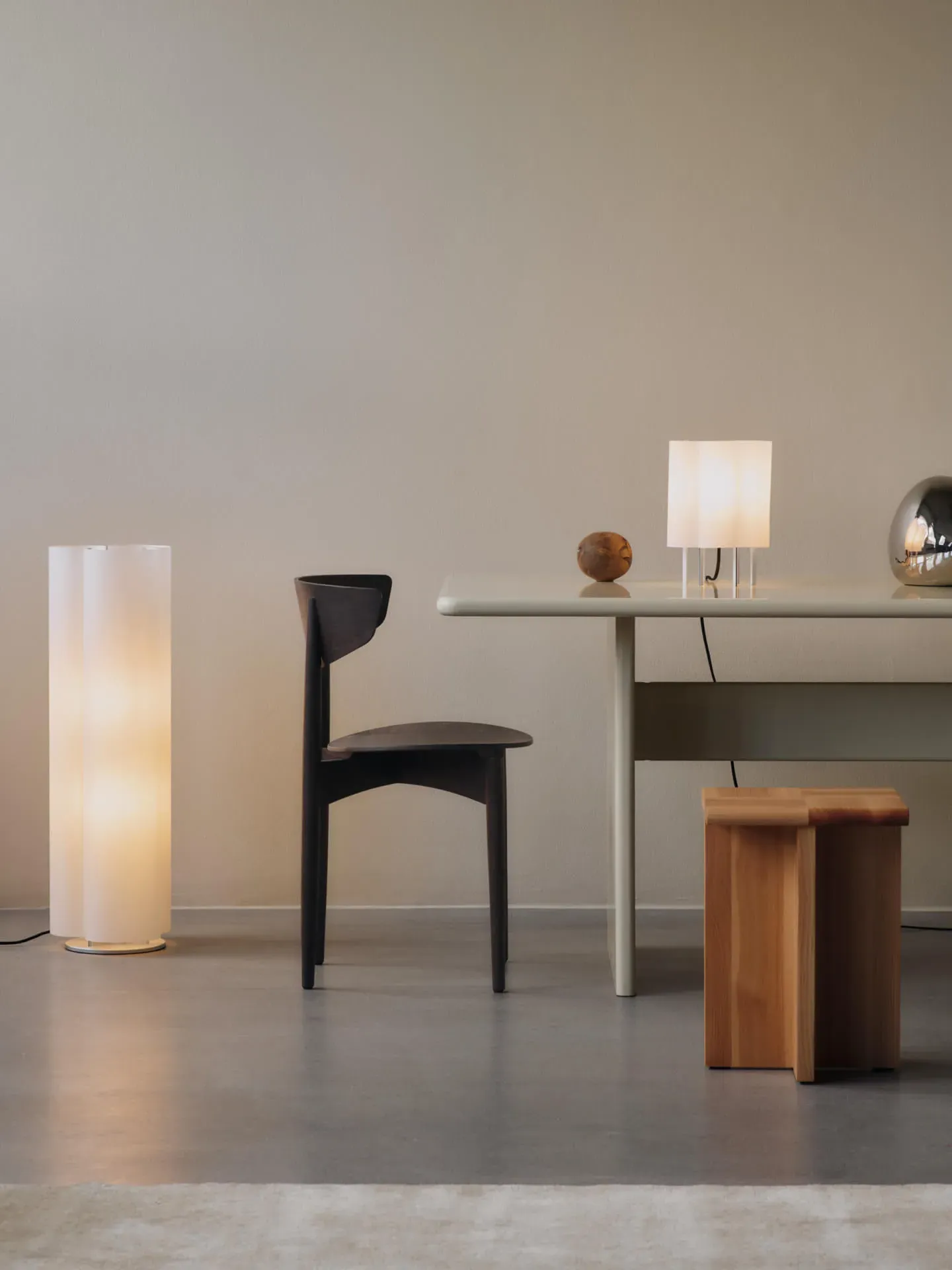 Boe Floor Lamp - Silver, Washi Paper