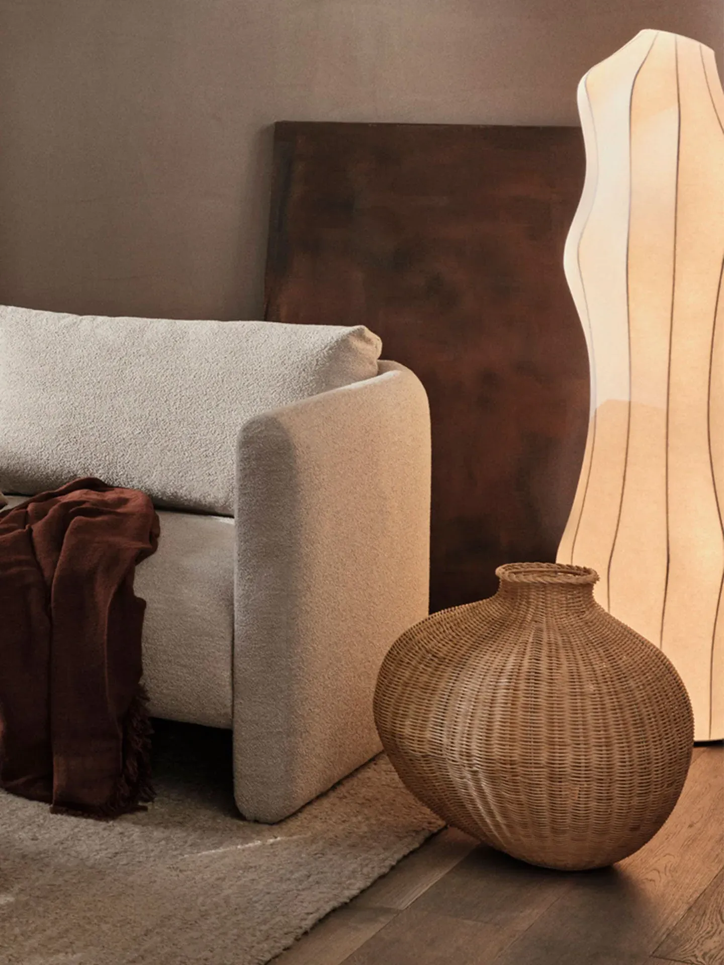 Bola Braided Floor Vase - Natural