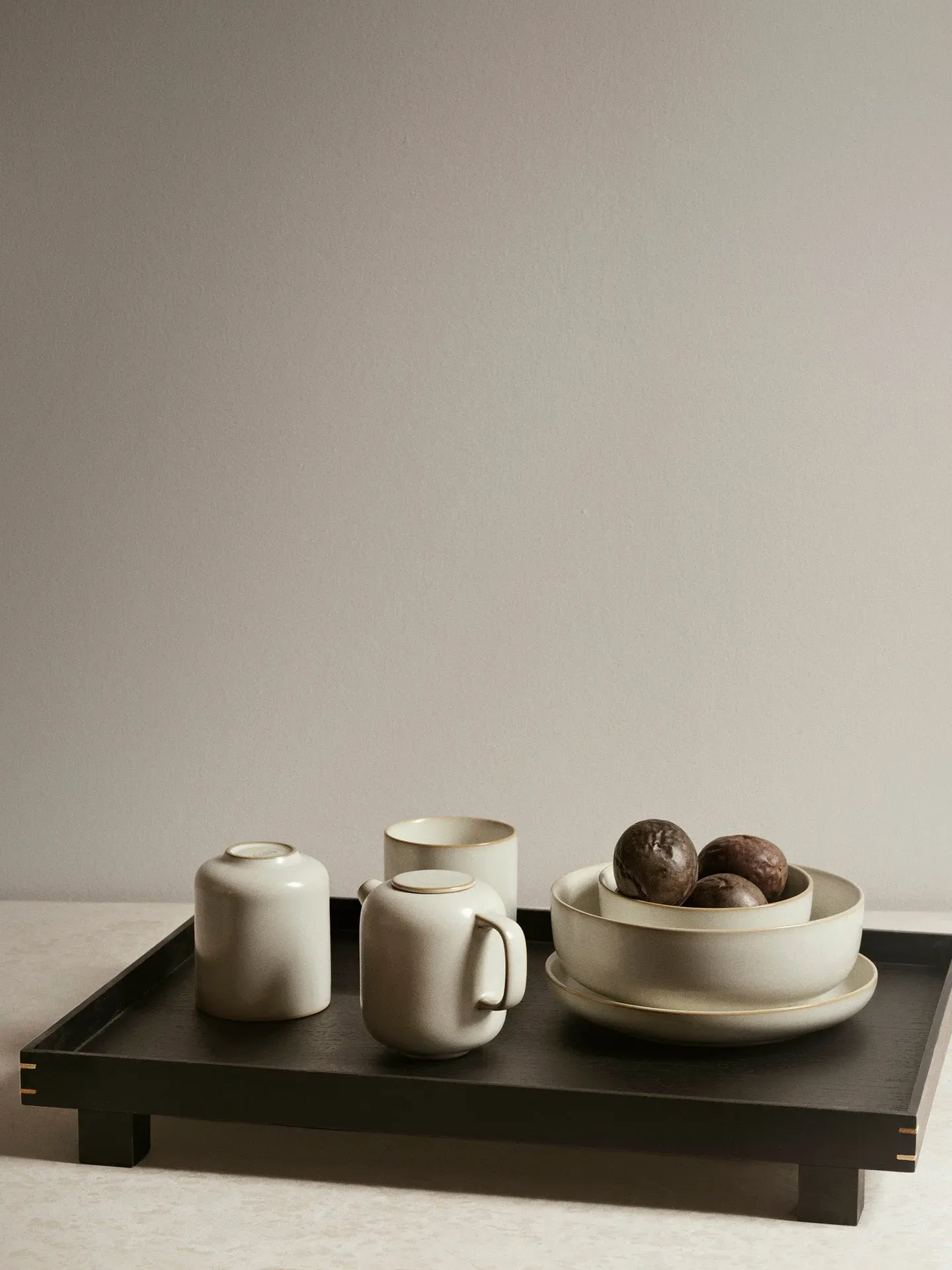 Bon Large Wooden Tray - Black, Oak