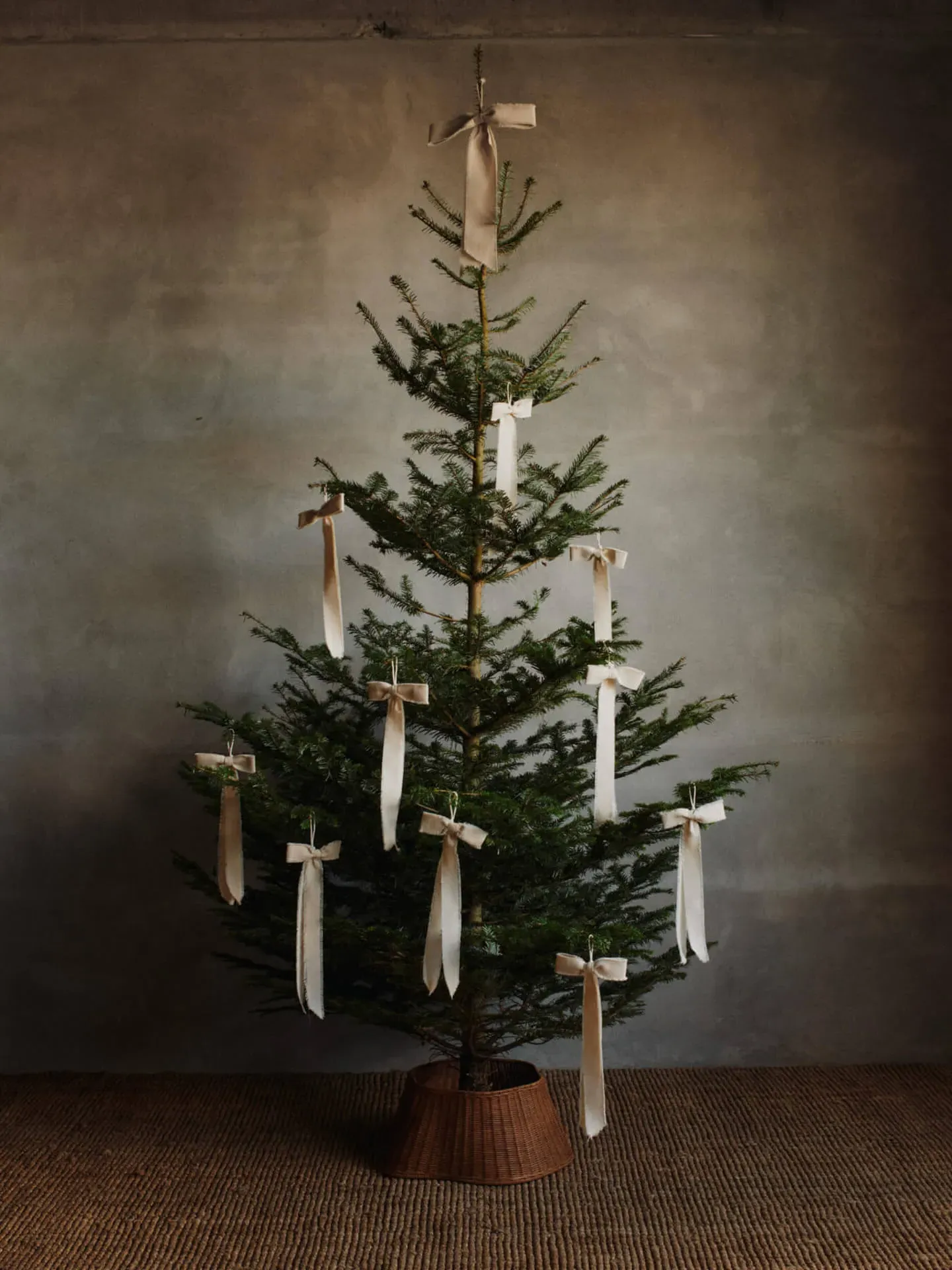 Bow Large Decoration with Hanging Loop - Natural, Cotton