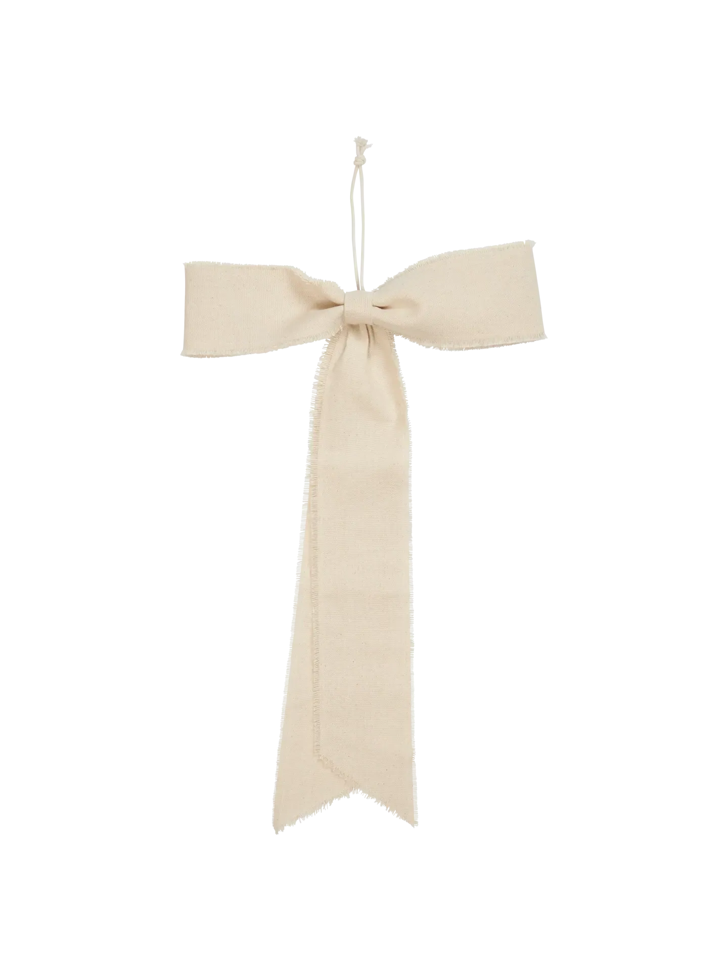 Bow Large Decoration with Hanging Loop - Natural, Cotton