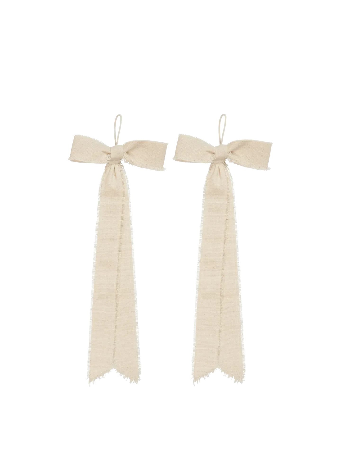 Bow Small Decoration Set of 2 with Hanging Loop - Natural, Cotton