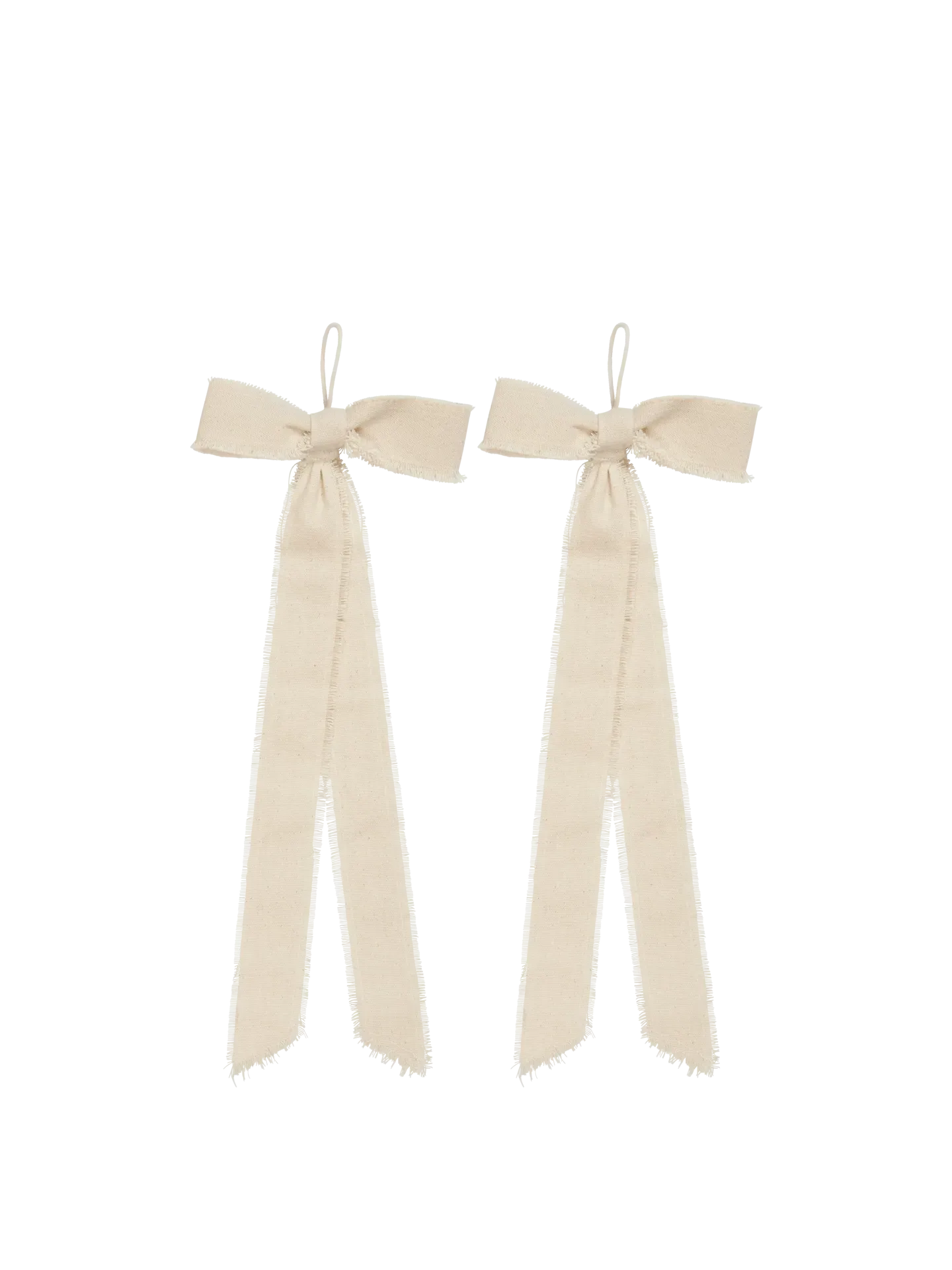 Bow Small Decoration Set of 2 with Hanging Loop - Natural, Cotton