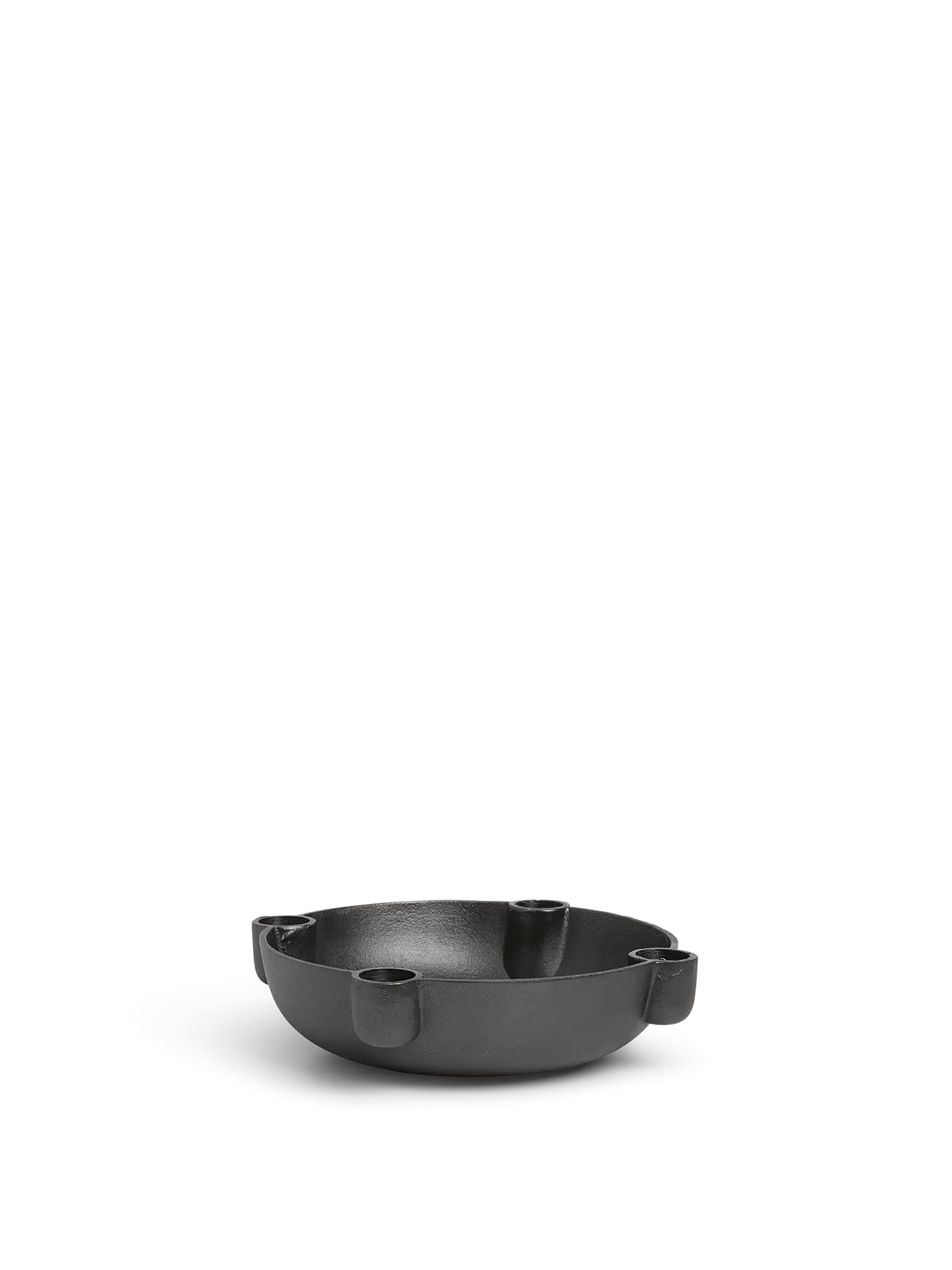 Bowl Medium Candle Holder - Blackened Aluminium
