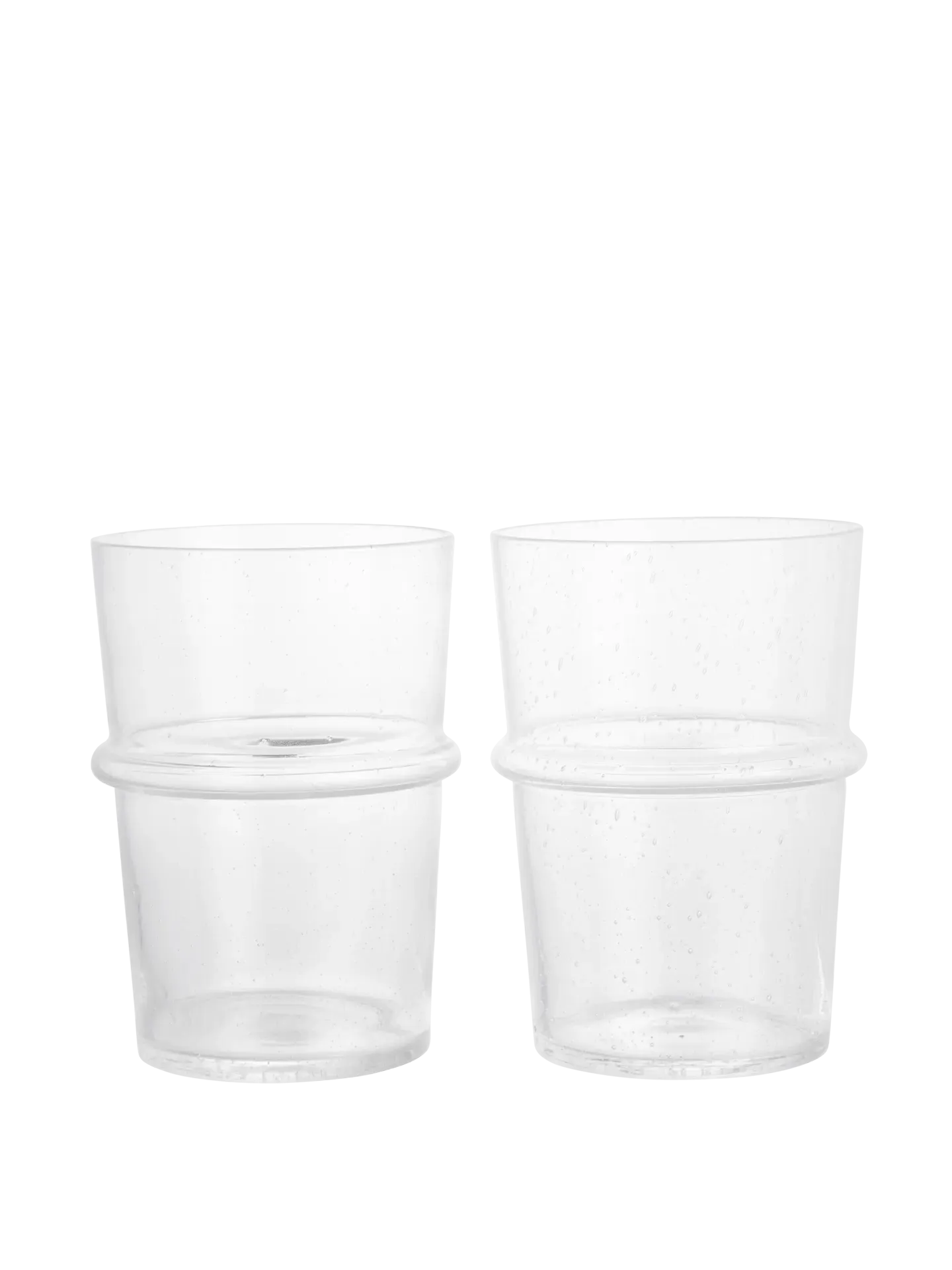 Boya Tall Glasses Set of 2 - Clear with Bubbles