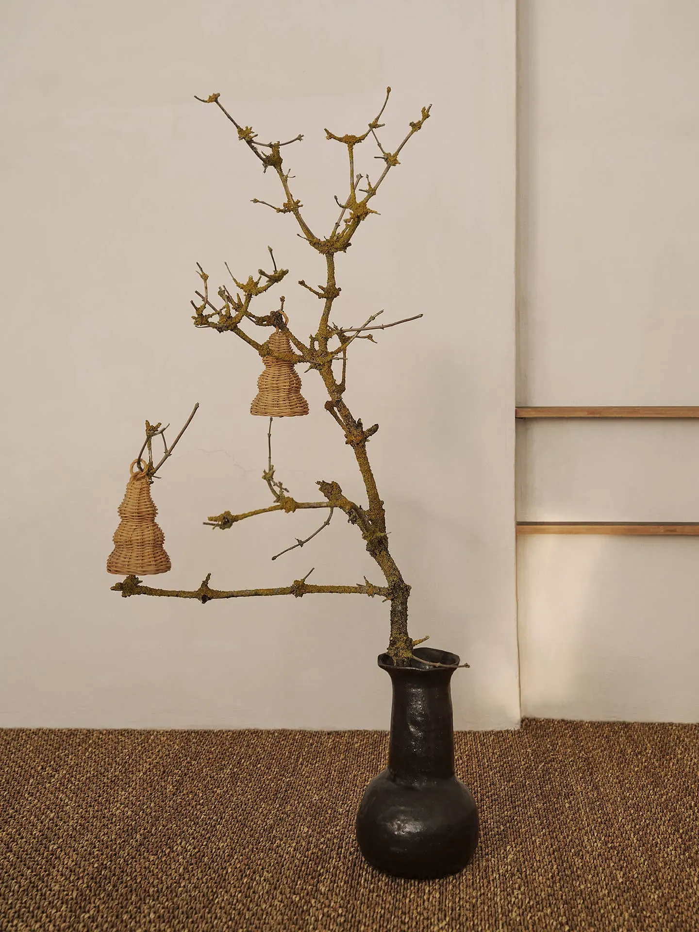 Braided Bell Baubles Set of 2 - Natural