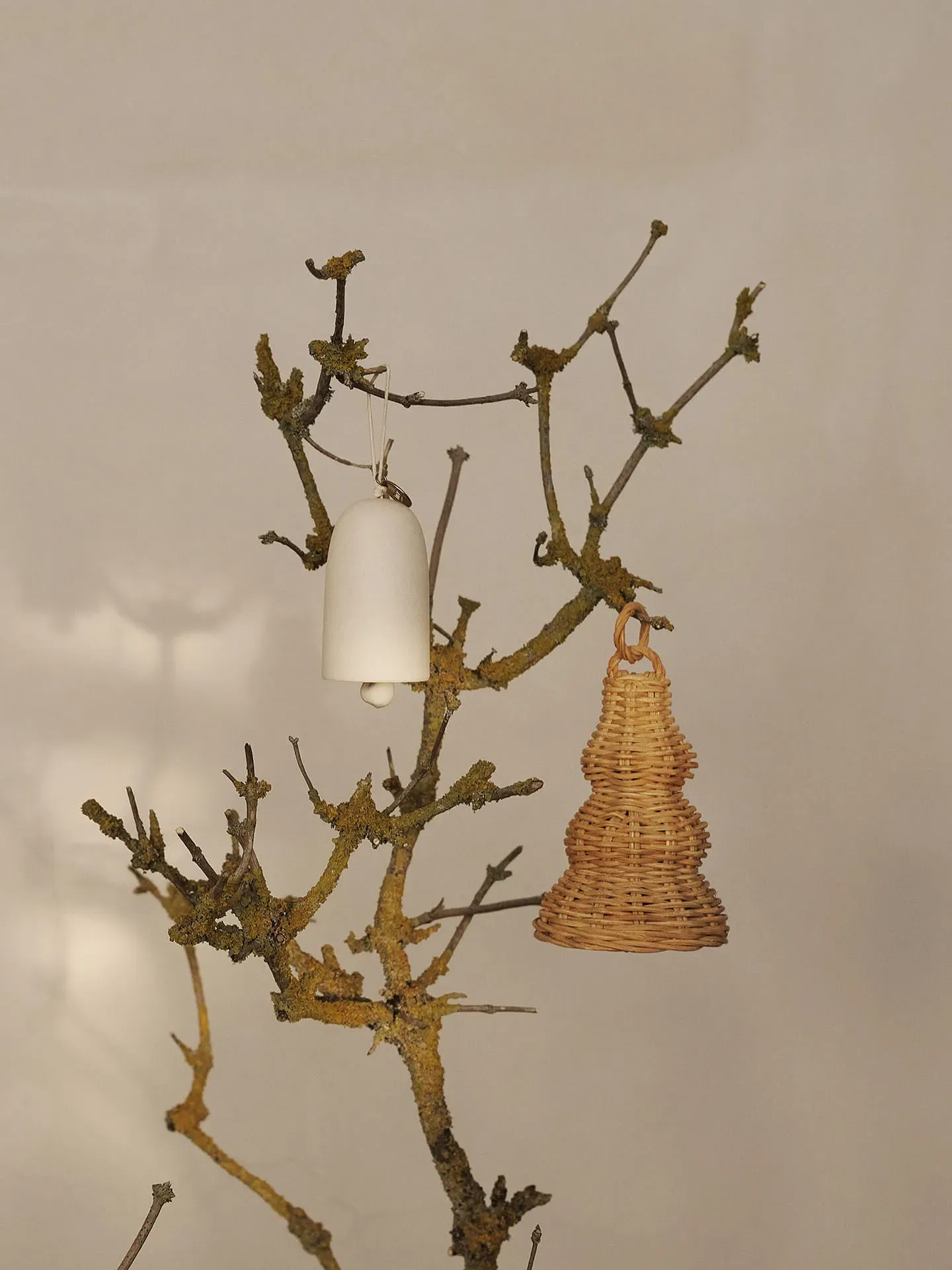 Braided Bell Baubles Set of 2 - Natural