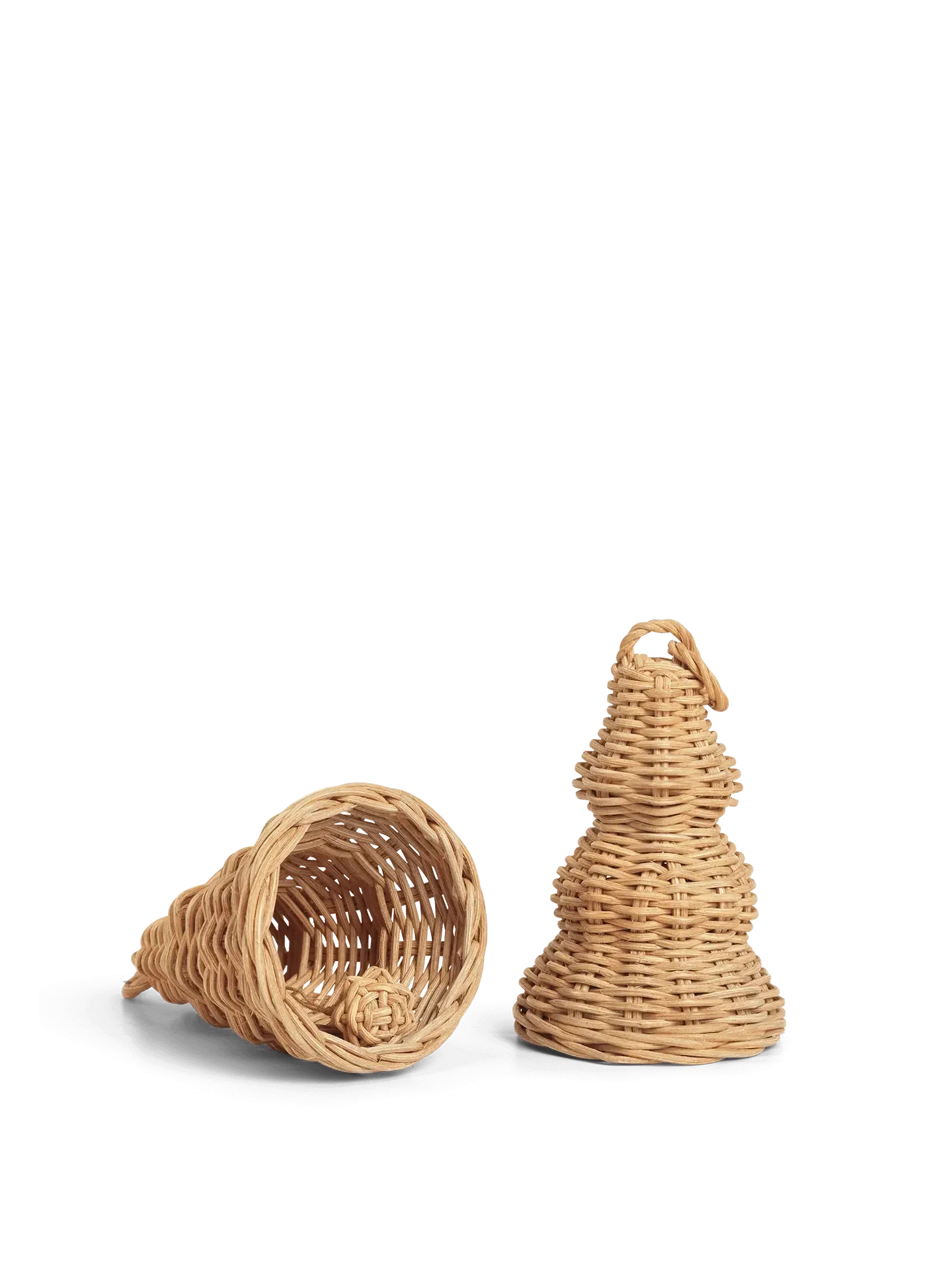 Braided Bell Baubles Set of 2 - Natural