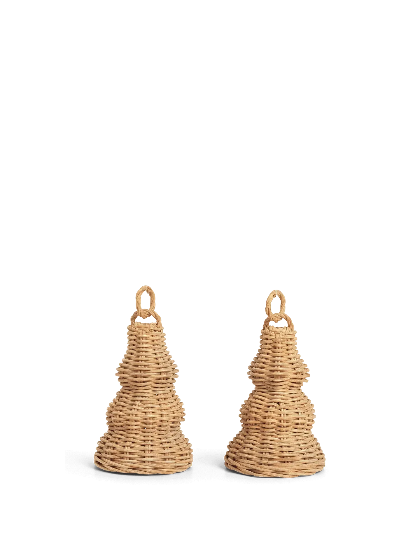Braided Bell Baubles Set of 2 - Natural image