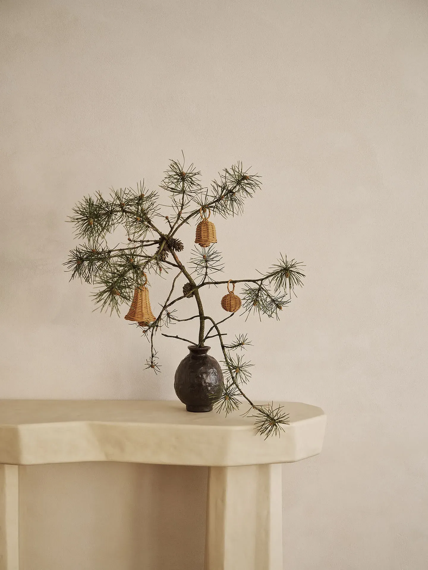 Braided Bell Baubles Set of 3 - Natural