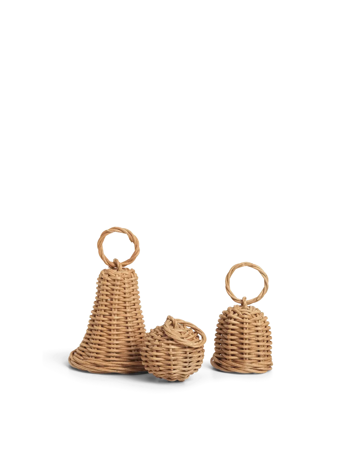 Braided Bell Baubles Set of 3 - Natural image