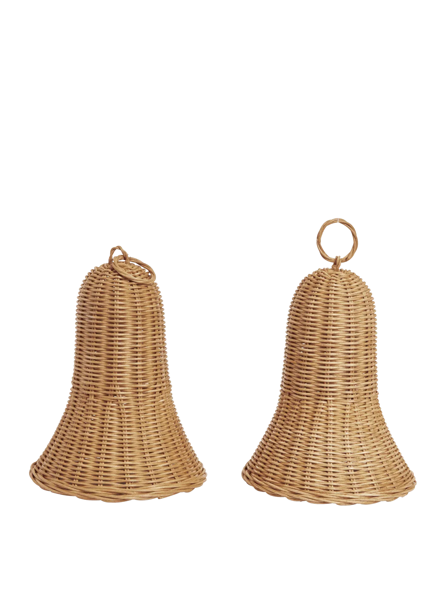 Braided Bells Set of 2 - Natural, Rattan image